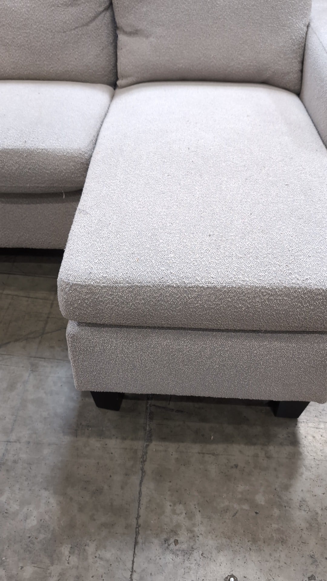 Modern Two-Tone Boucle Sofa with Integrated Ottoman
