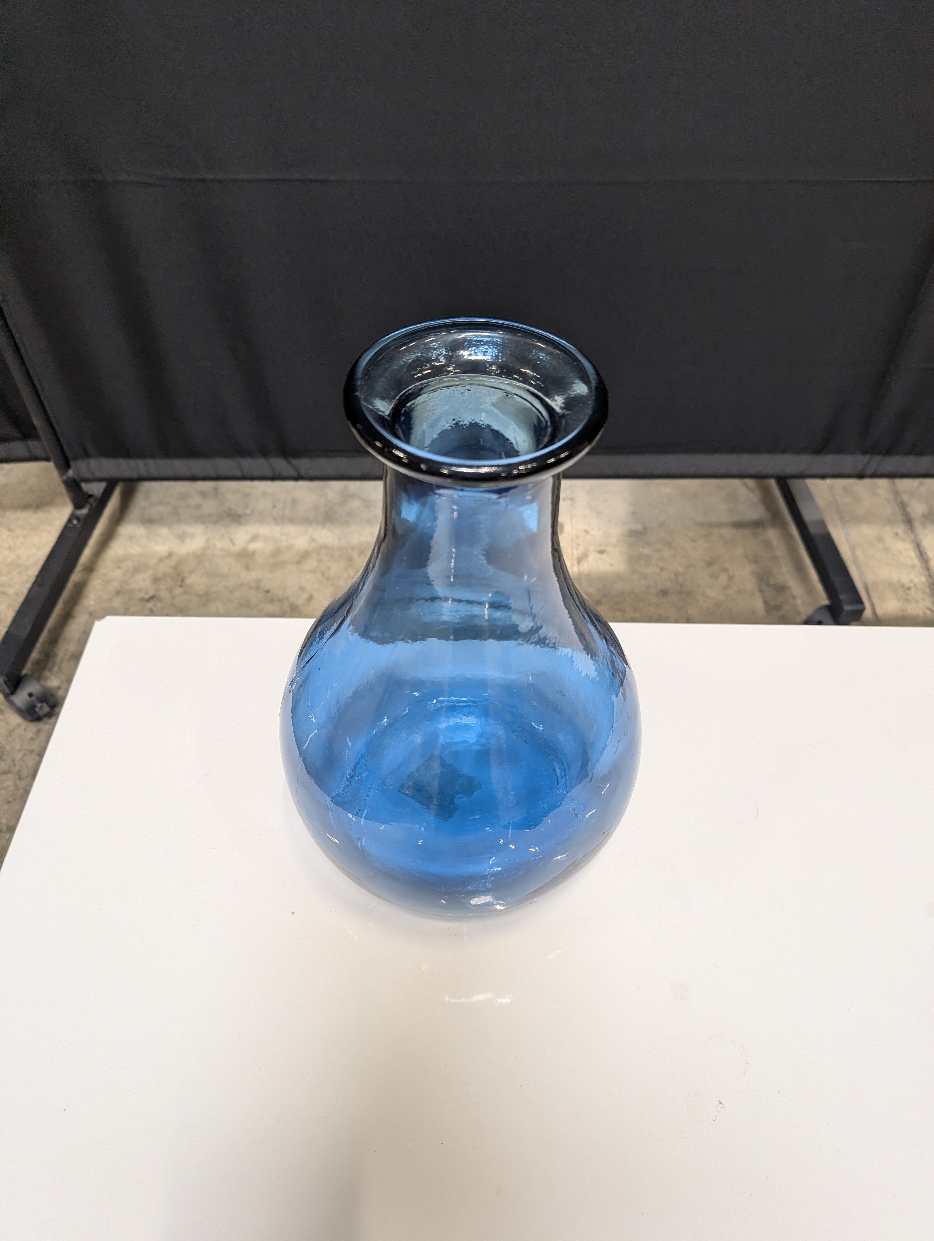 Striking Blue Glass Bulbous Vase