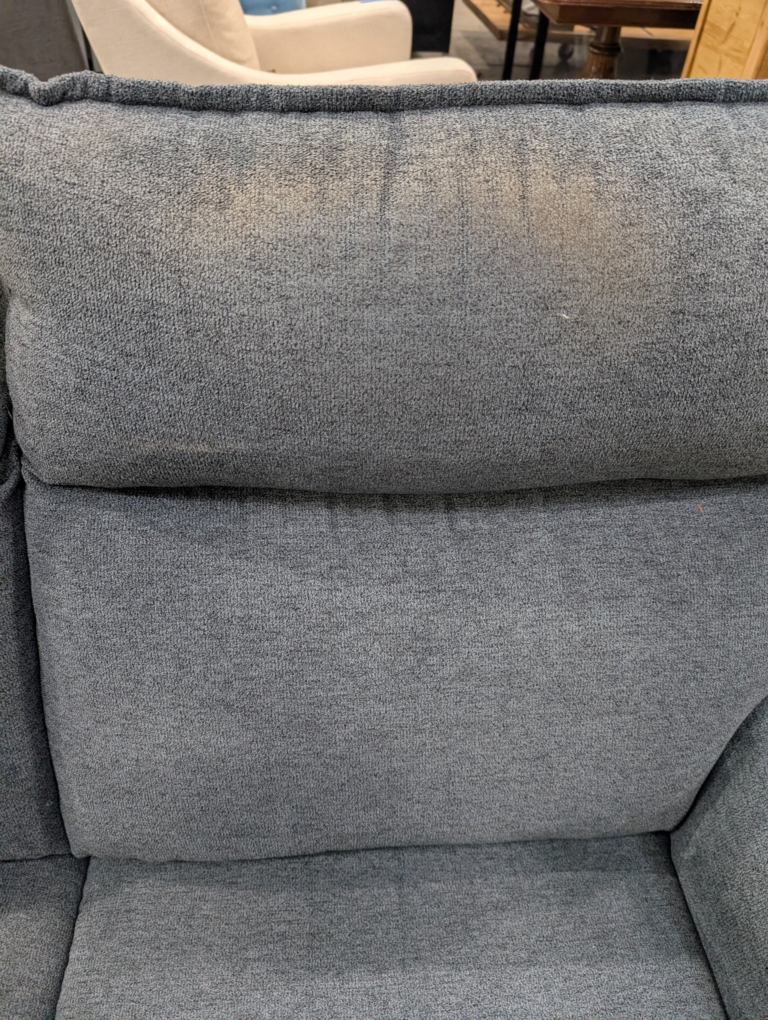 Contemporary Heathered Grey Three-Seater Reclining Sofa