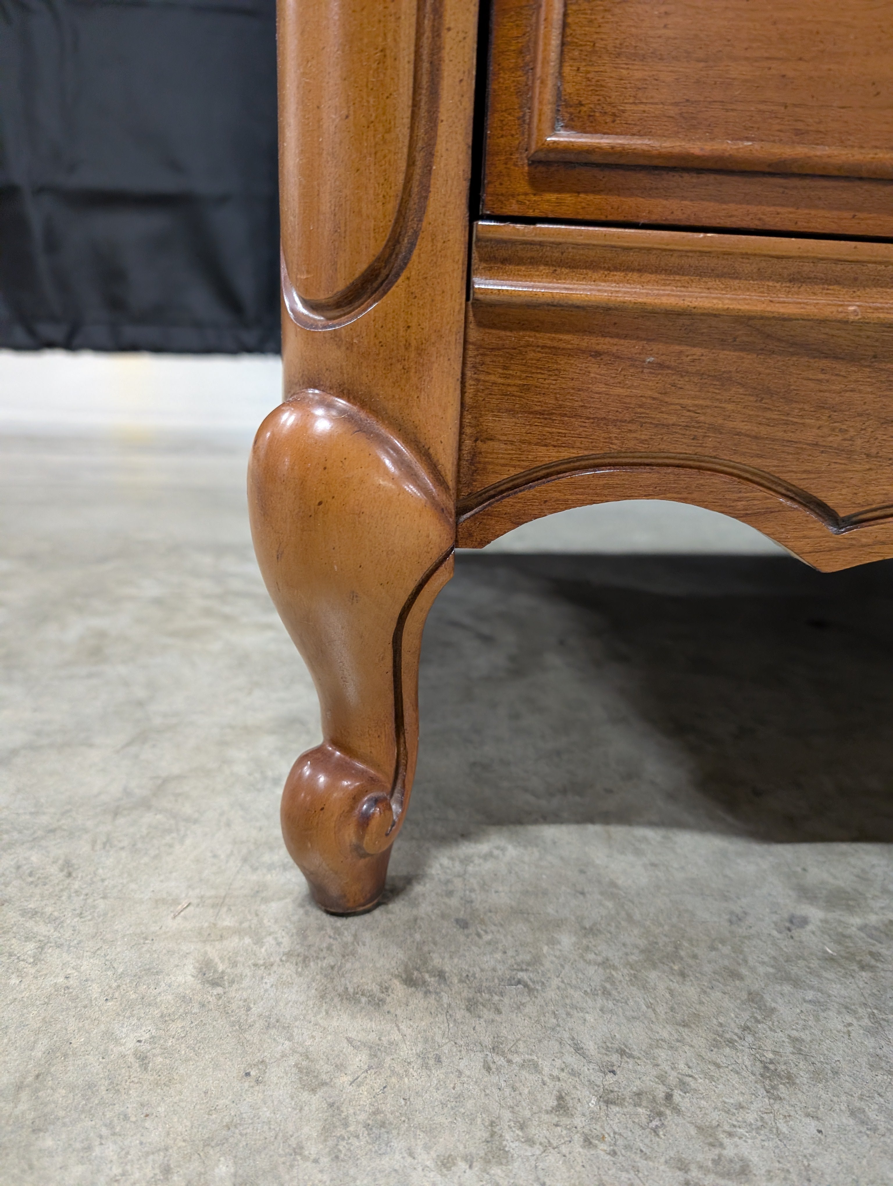 Vintage French Provincial Nine-Drawer Wood Dresser