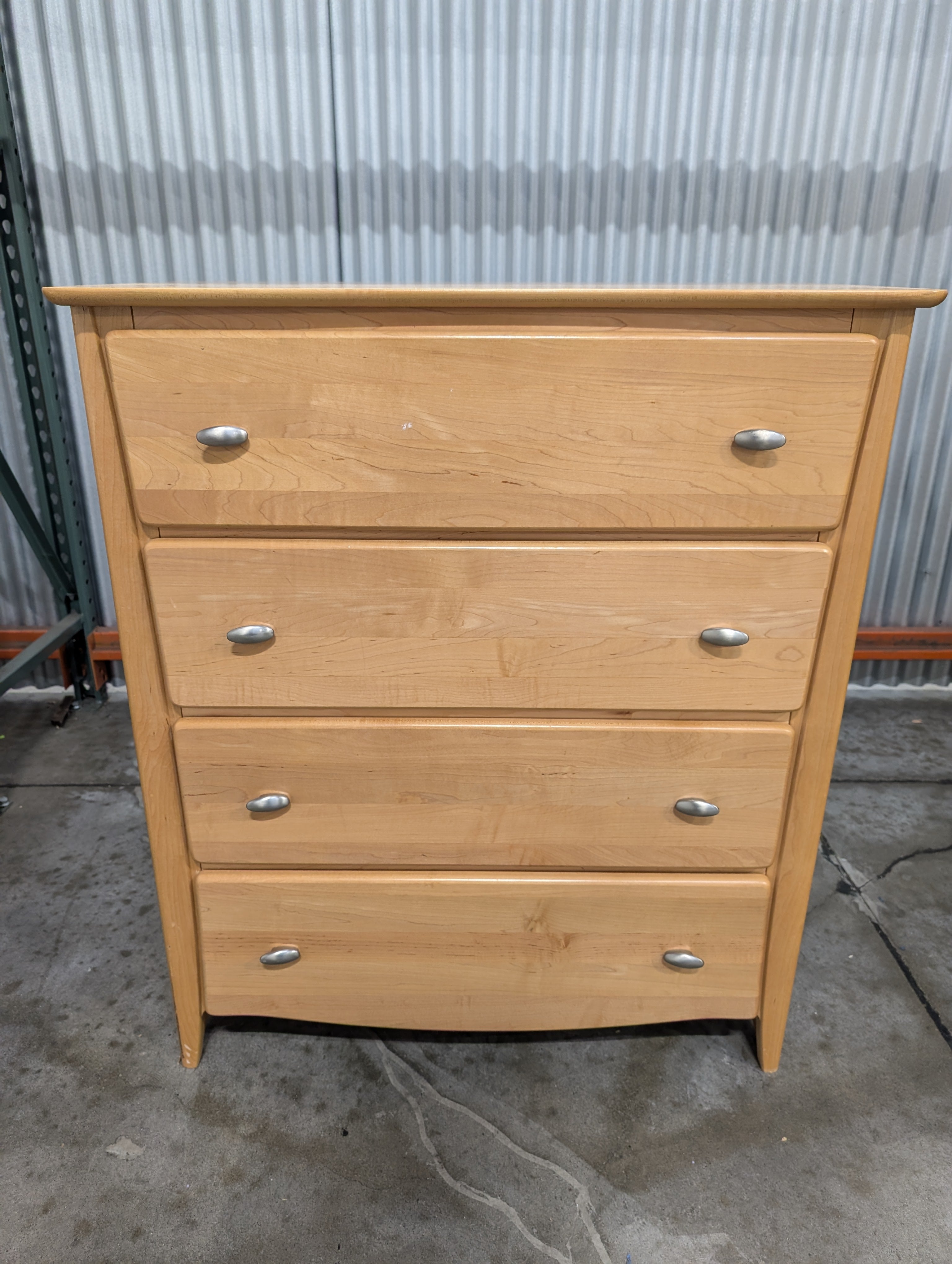 Natural Tone Four-Drawer Wooden Chest