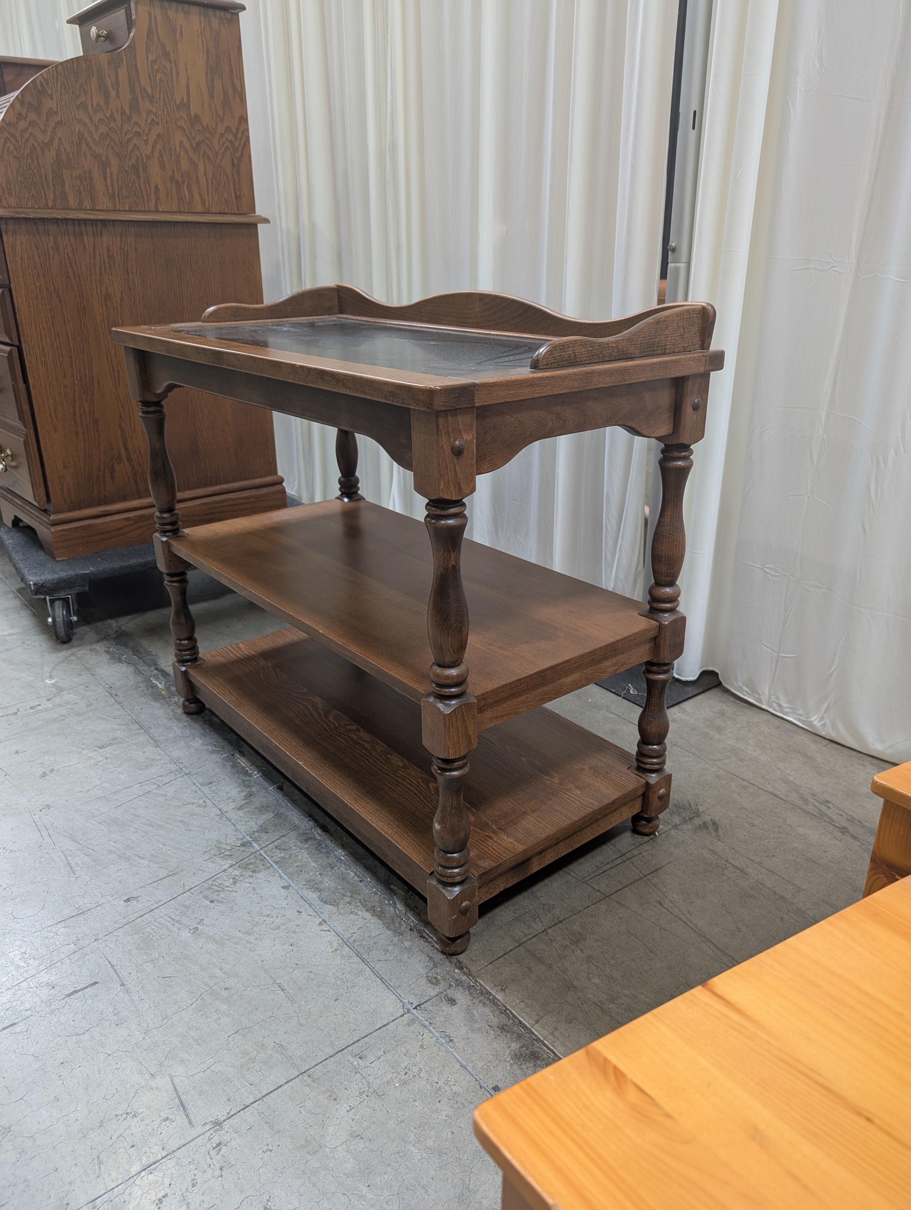 Traditional Wood Console Table with Shelves