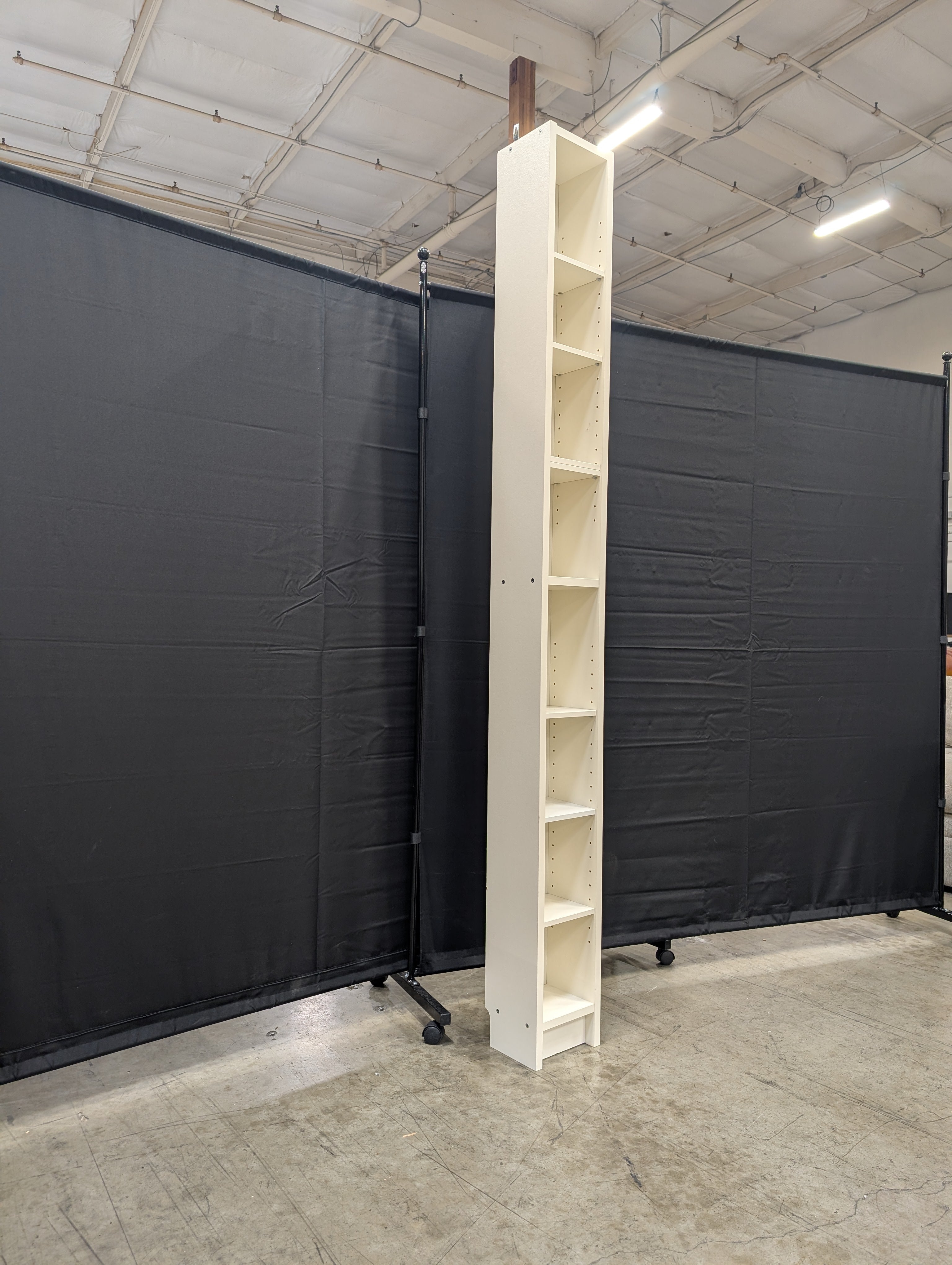Tall Cream Narrow Media Storage Unit