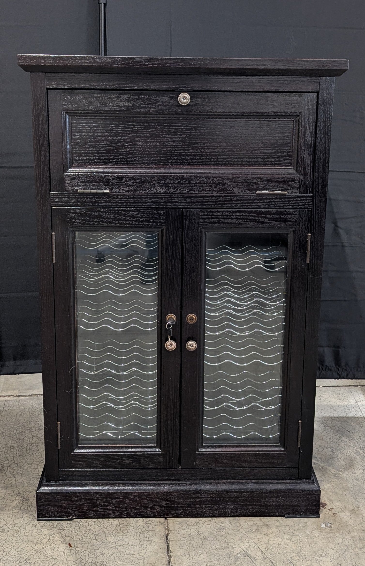 WineEnthusiast Dark Wood Cabinet