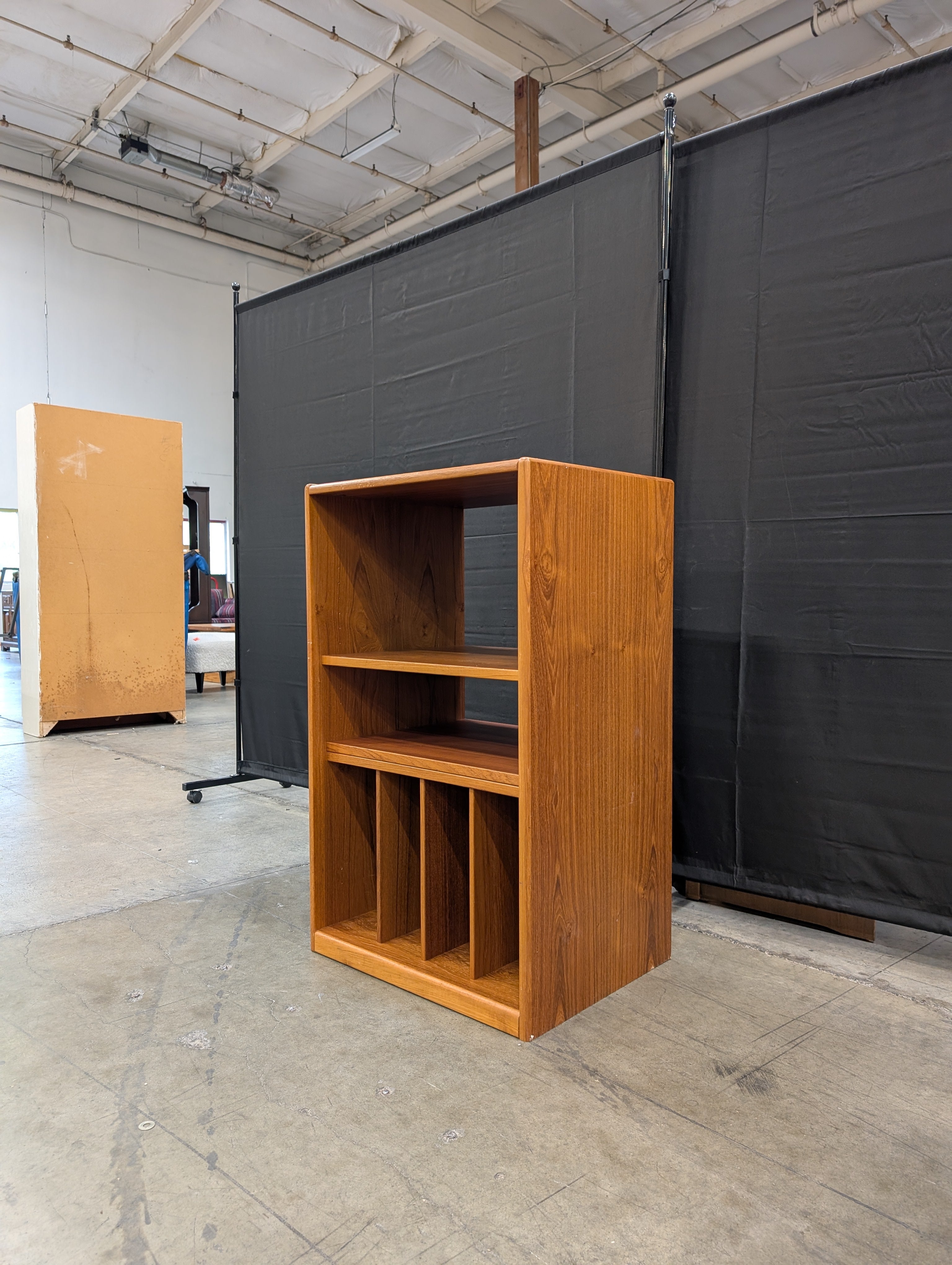 Made in Denmark Wooden Shelving Unit with Record Dividers