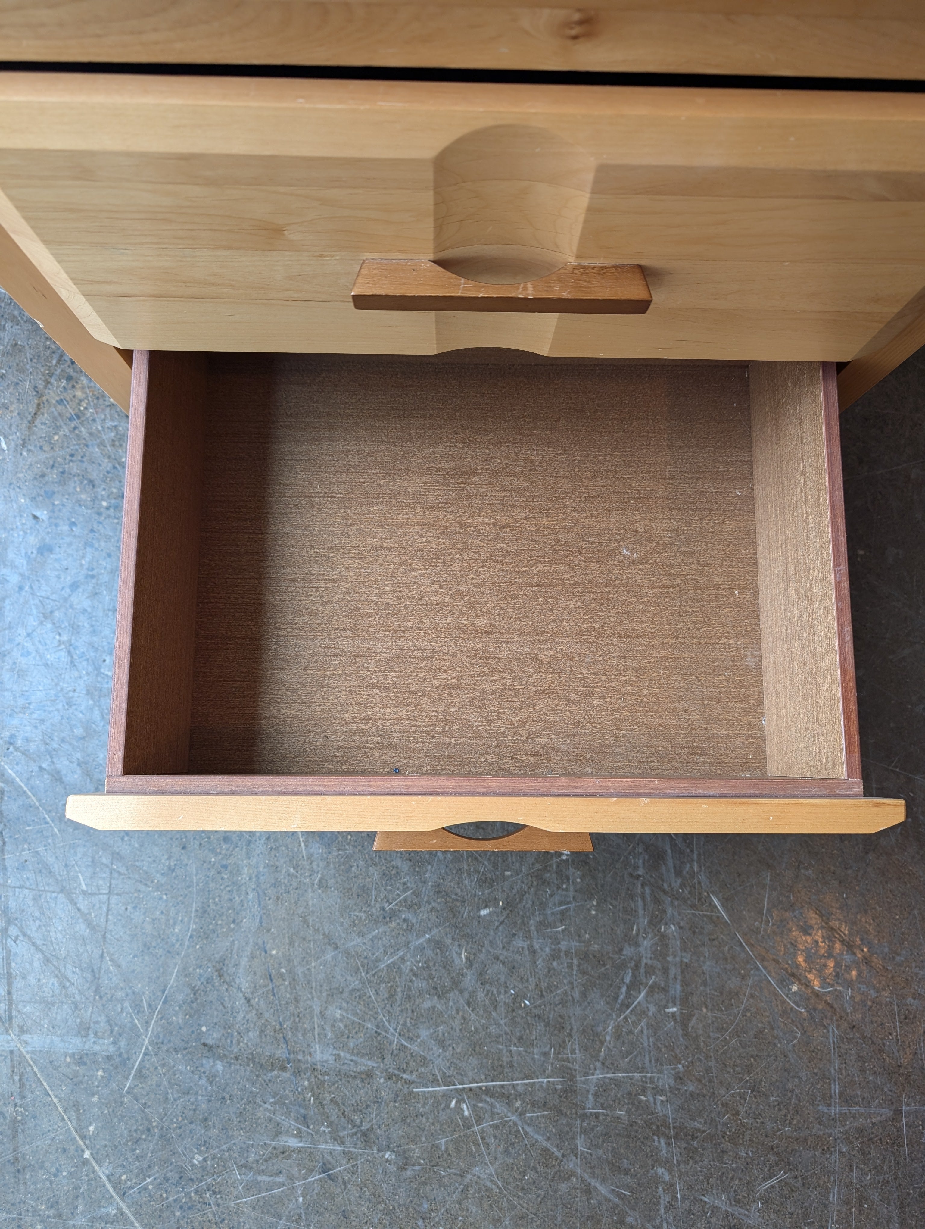 Two-Drawer Hardwood Nightstand with Warm Wood Finish