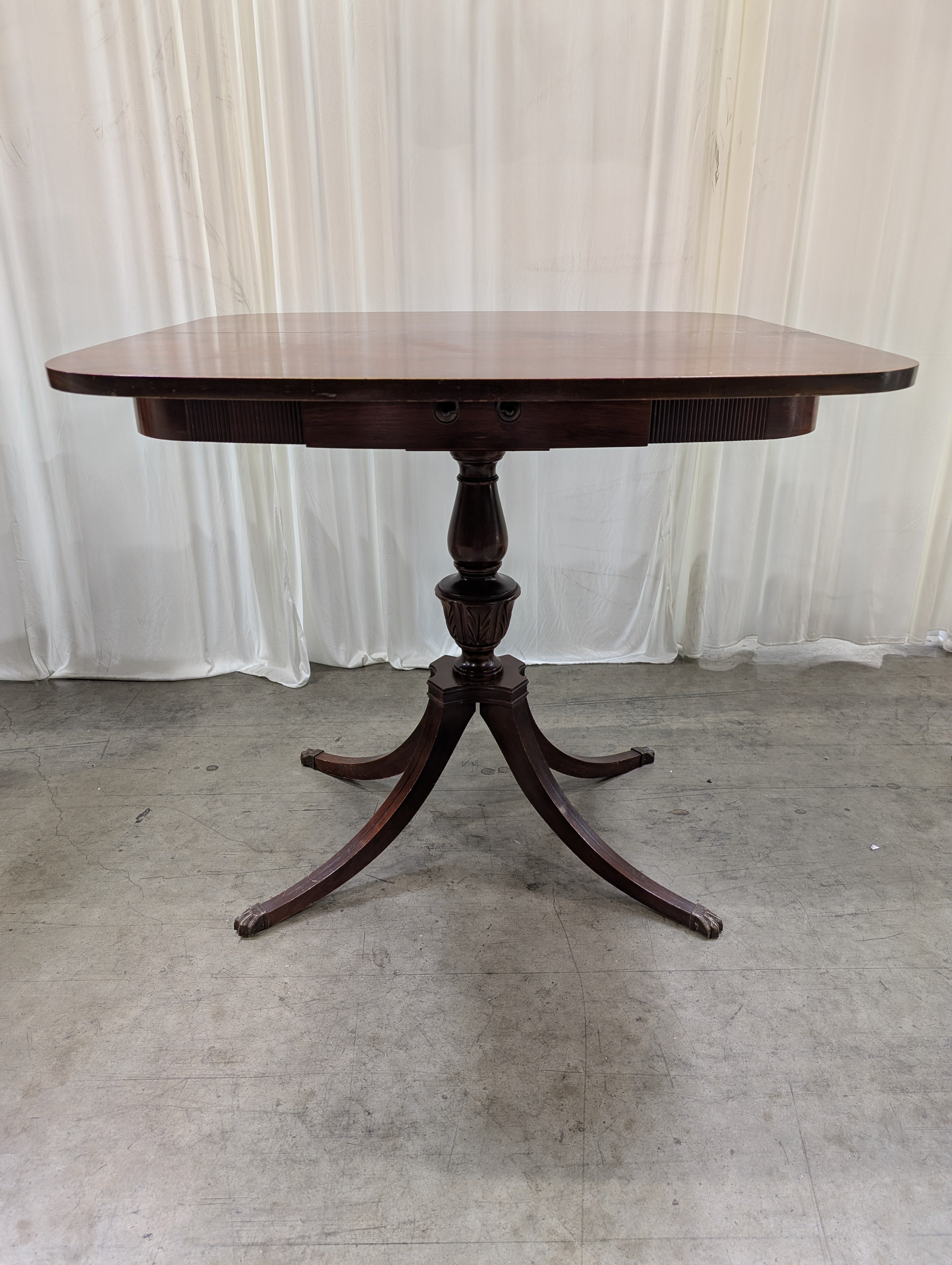 Vintage Mahogany Pedestal End Table with Tilt-Top