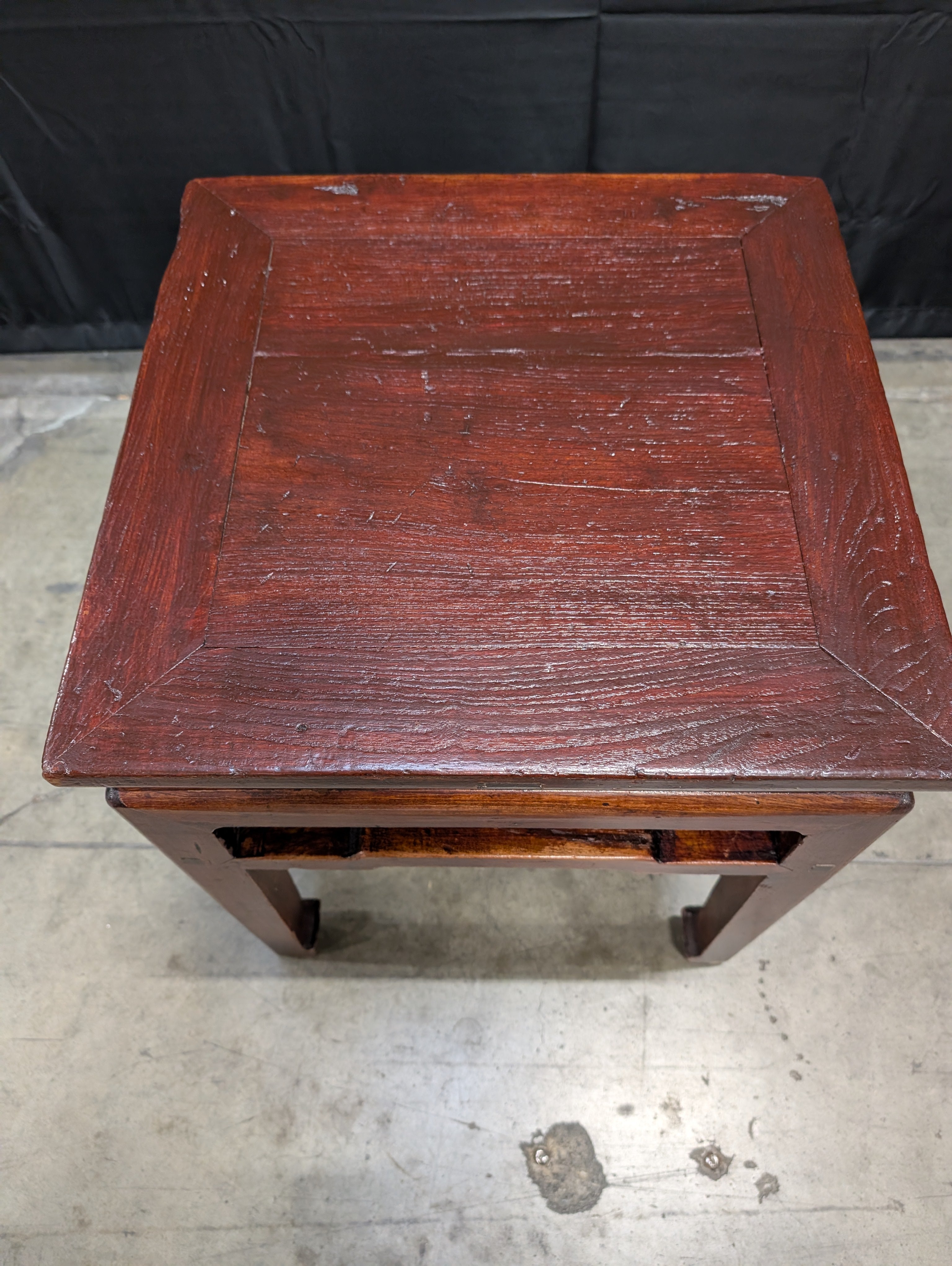 Richly Stained Wood Square Side Table