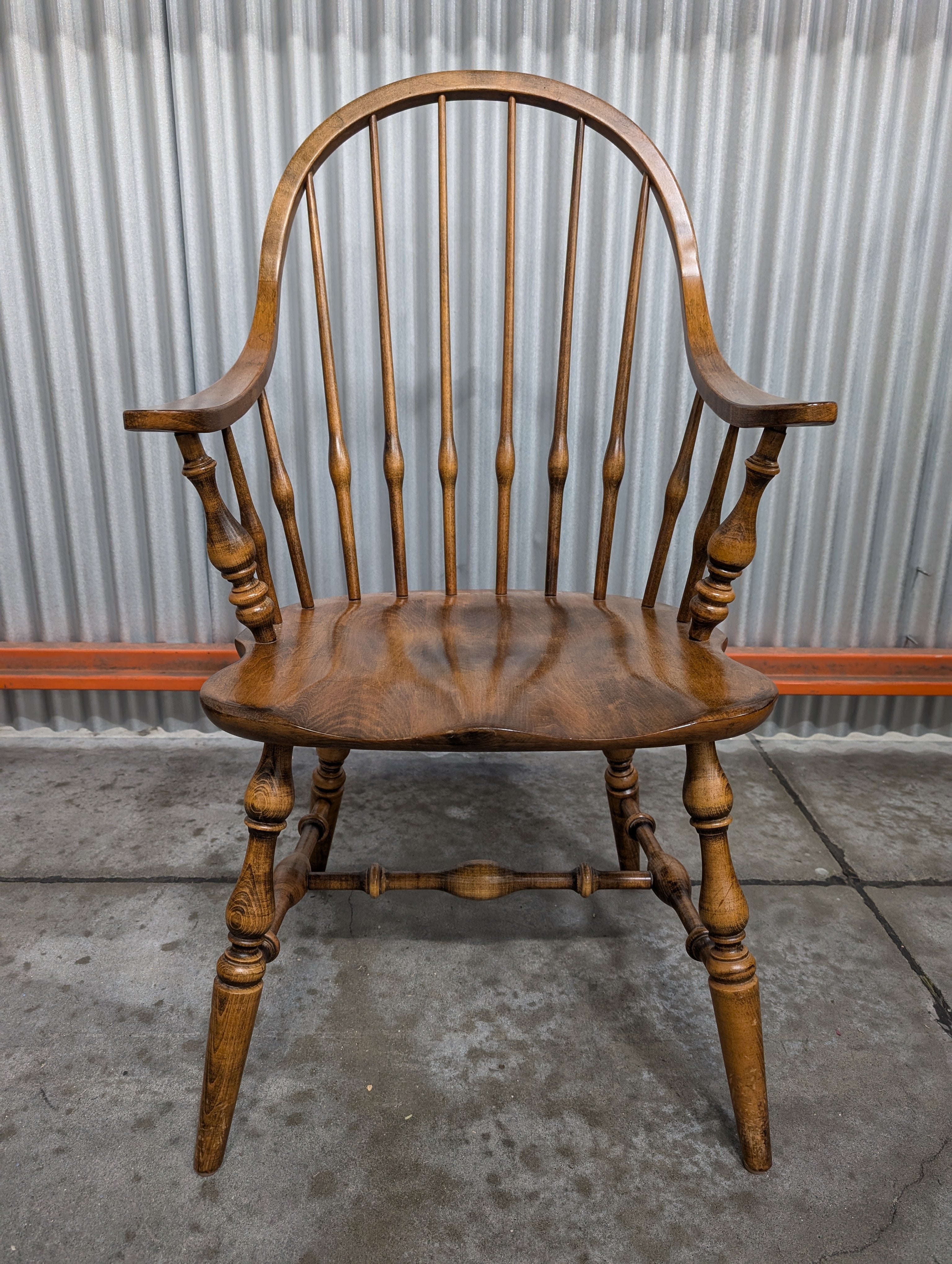 Classic Brown Wood Windsor Spindle Back Chair