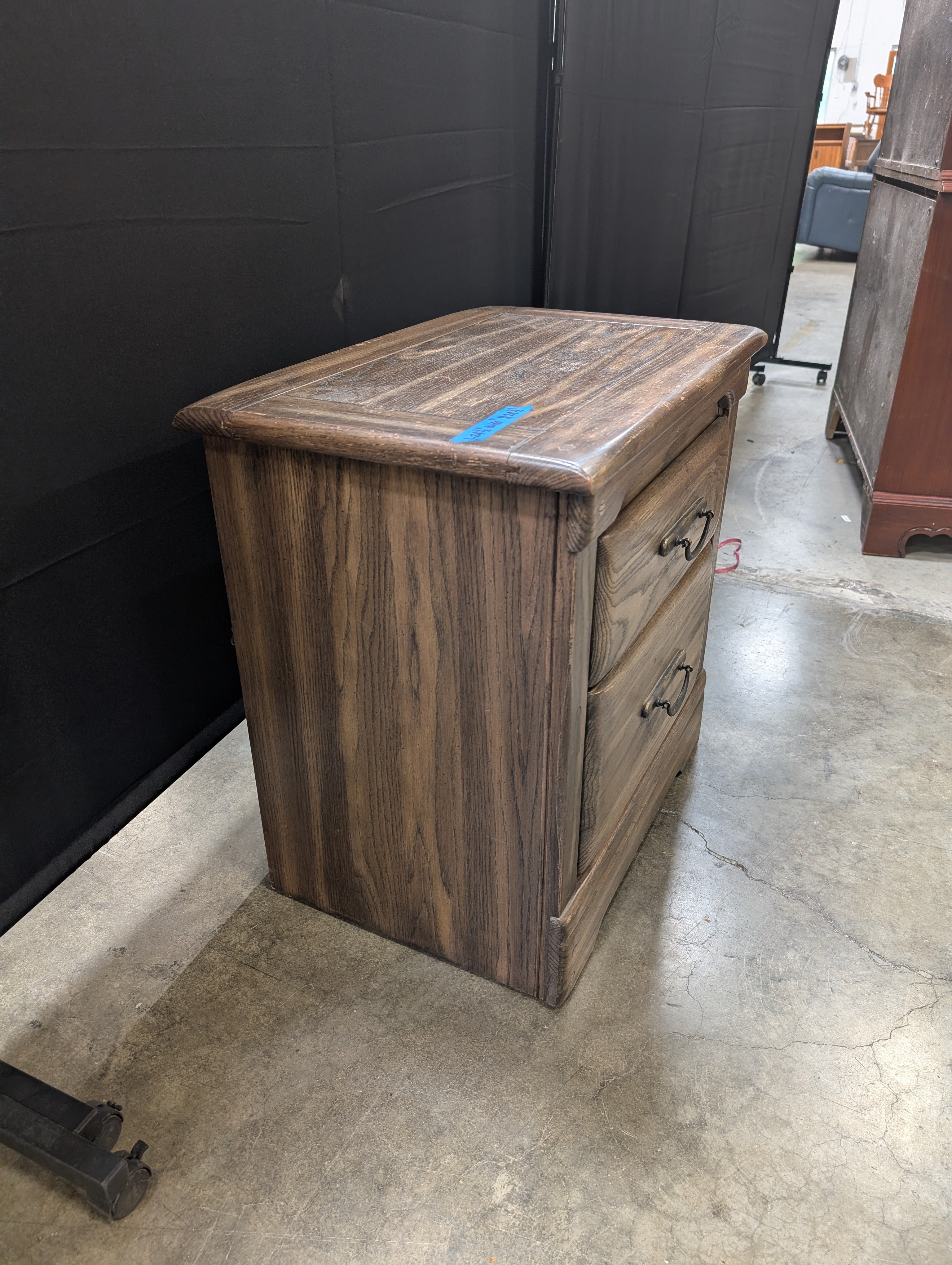 Harrison Two-Drawer Nightstand in Rustic Wood