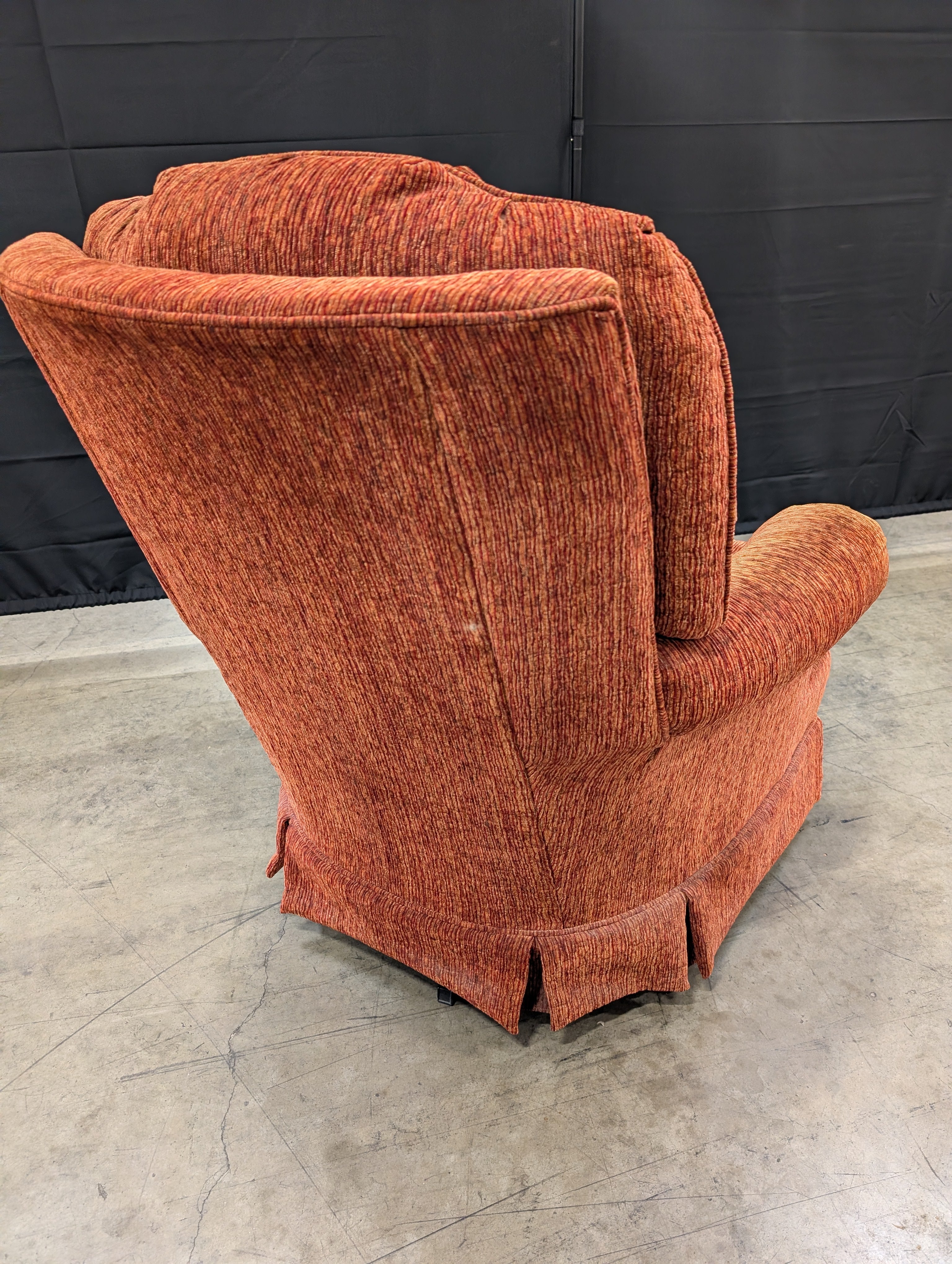 Vintage Style Orange Textured Upholstered Armchair