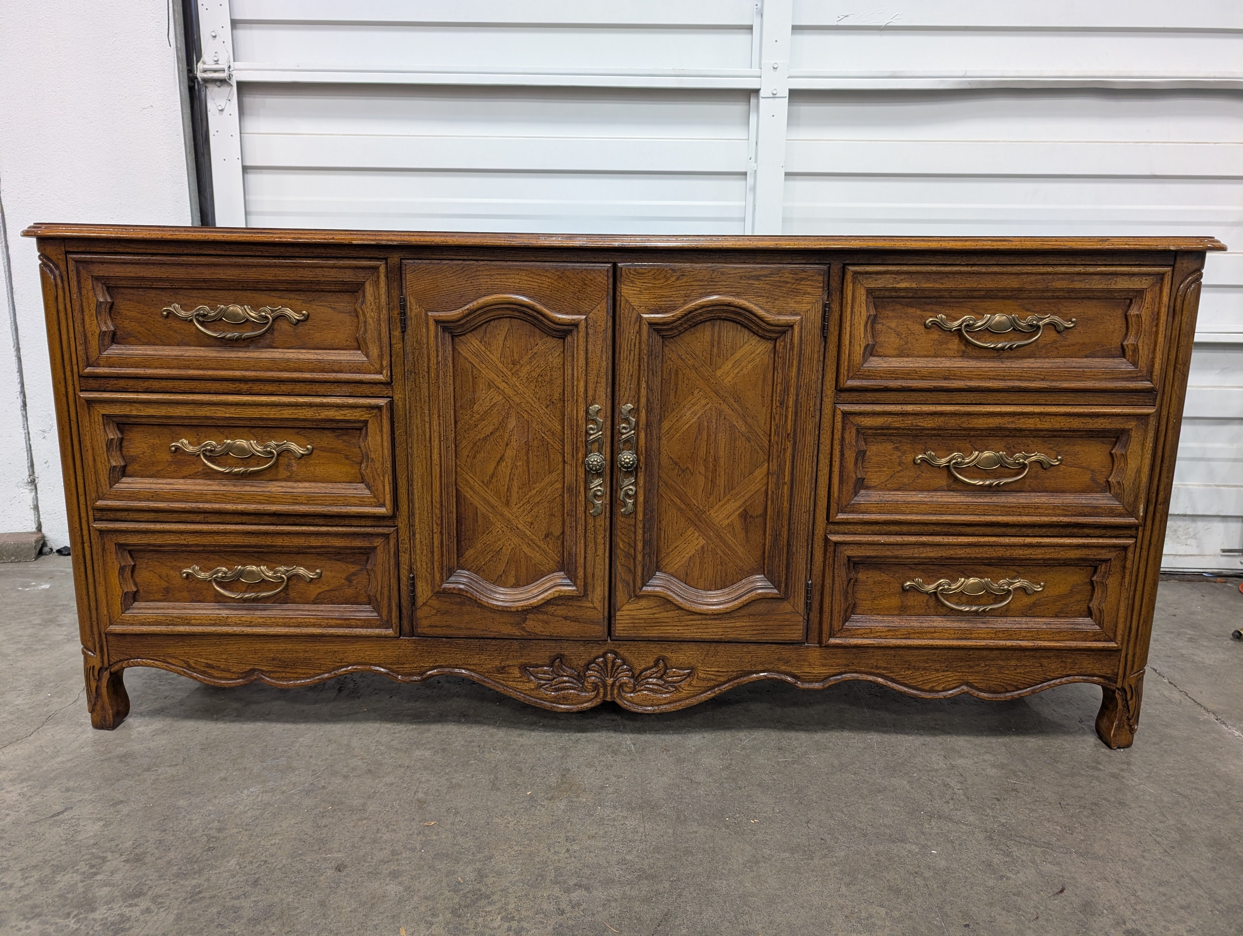 Vintage French Provincial Wood  Dixie Dresser