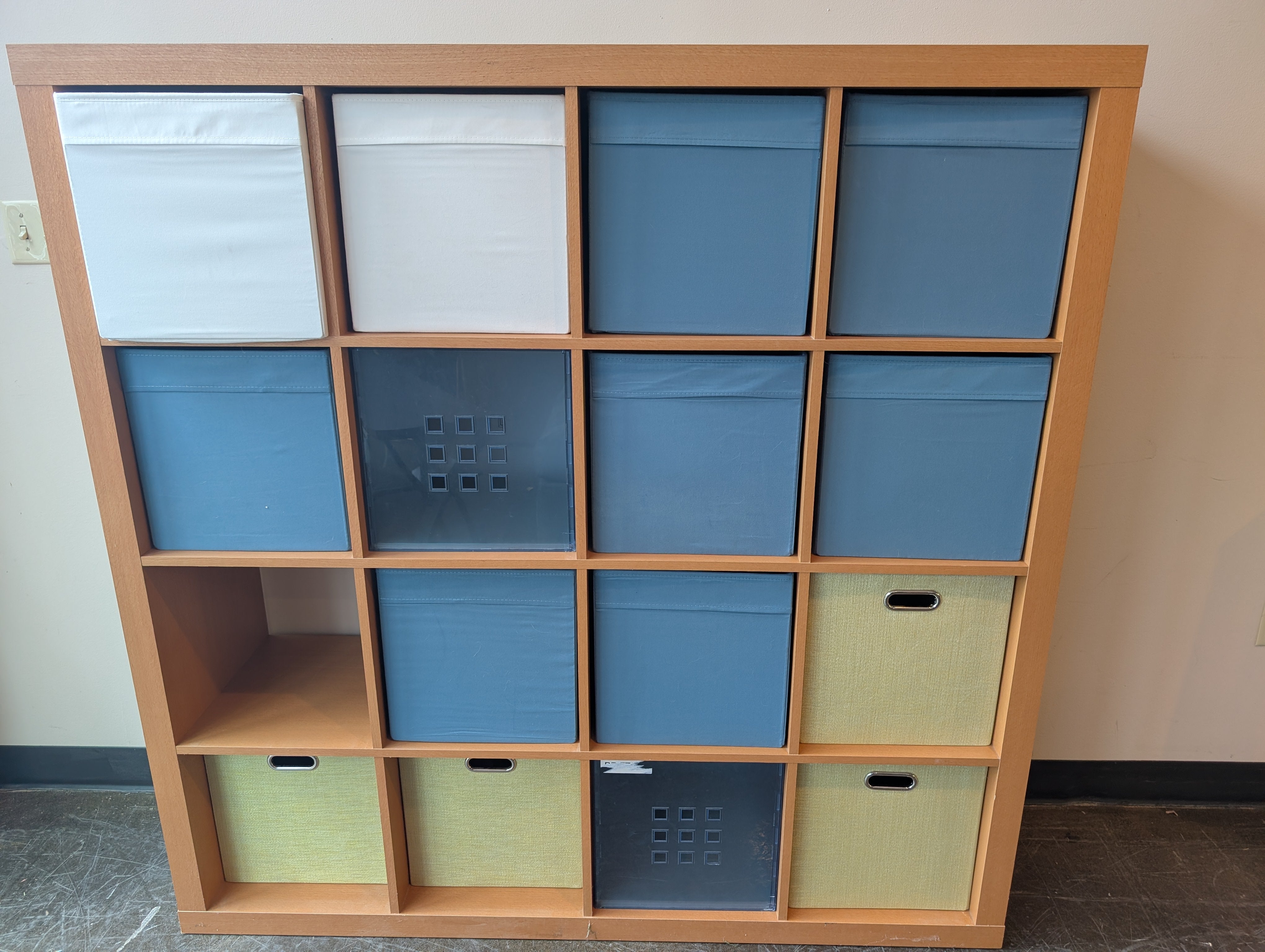 Versatile Wooden Cube Shelving Unit