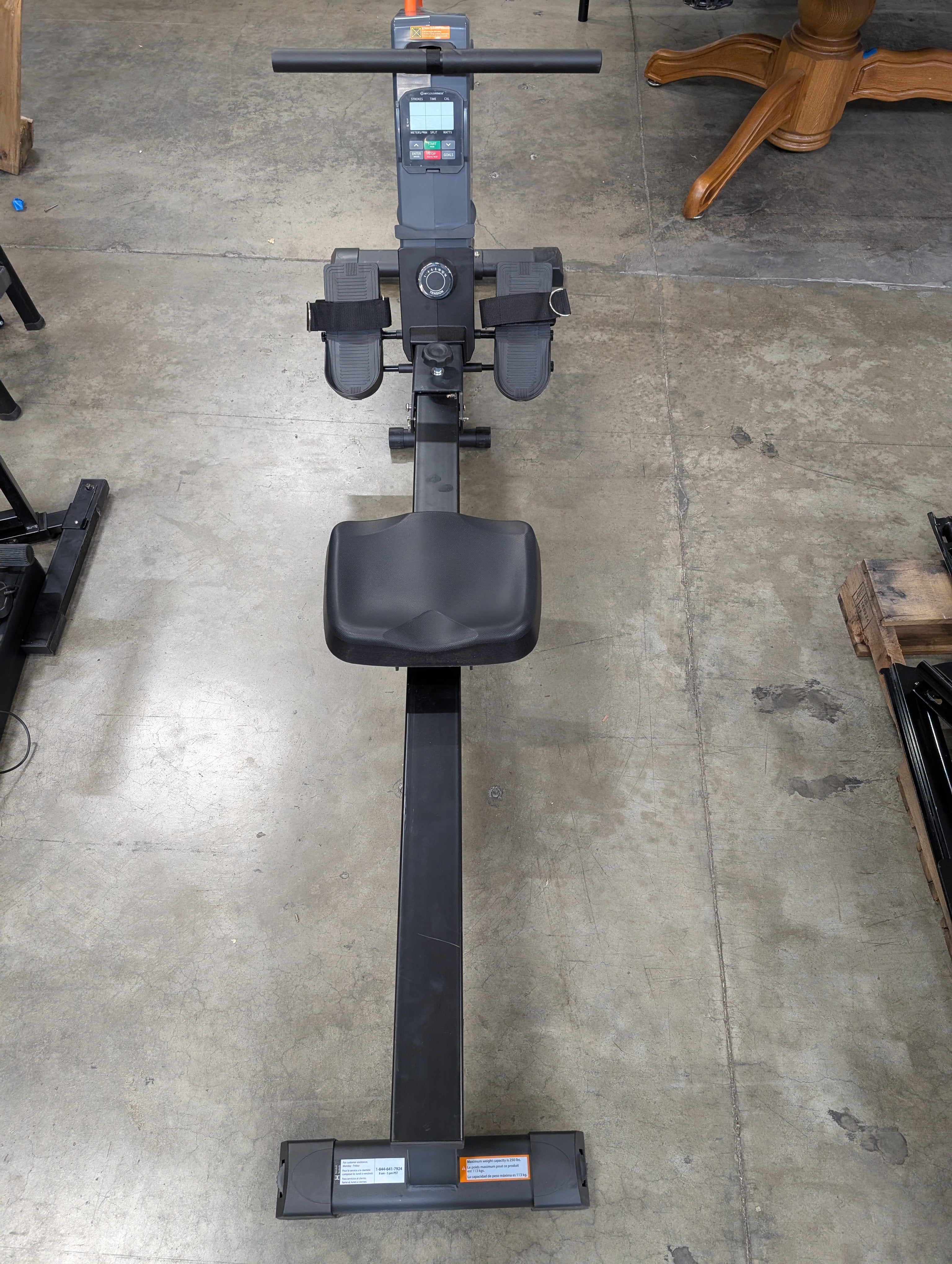 MyCloudFitness Black & Grey Rowing Machine with Digital Monitor