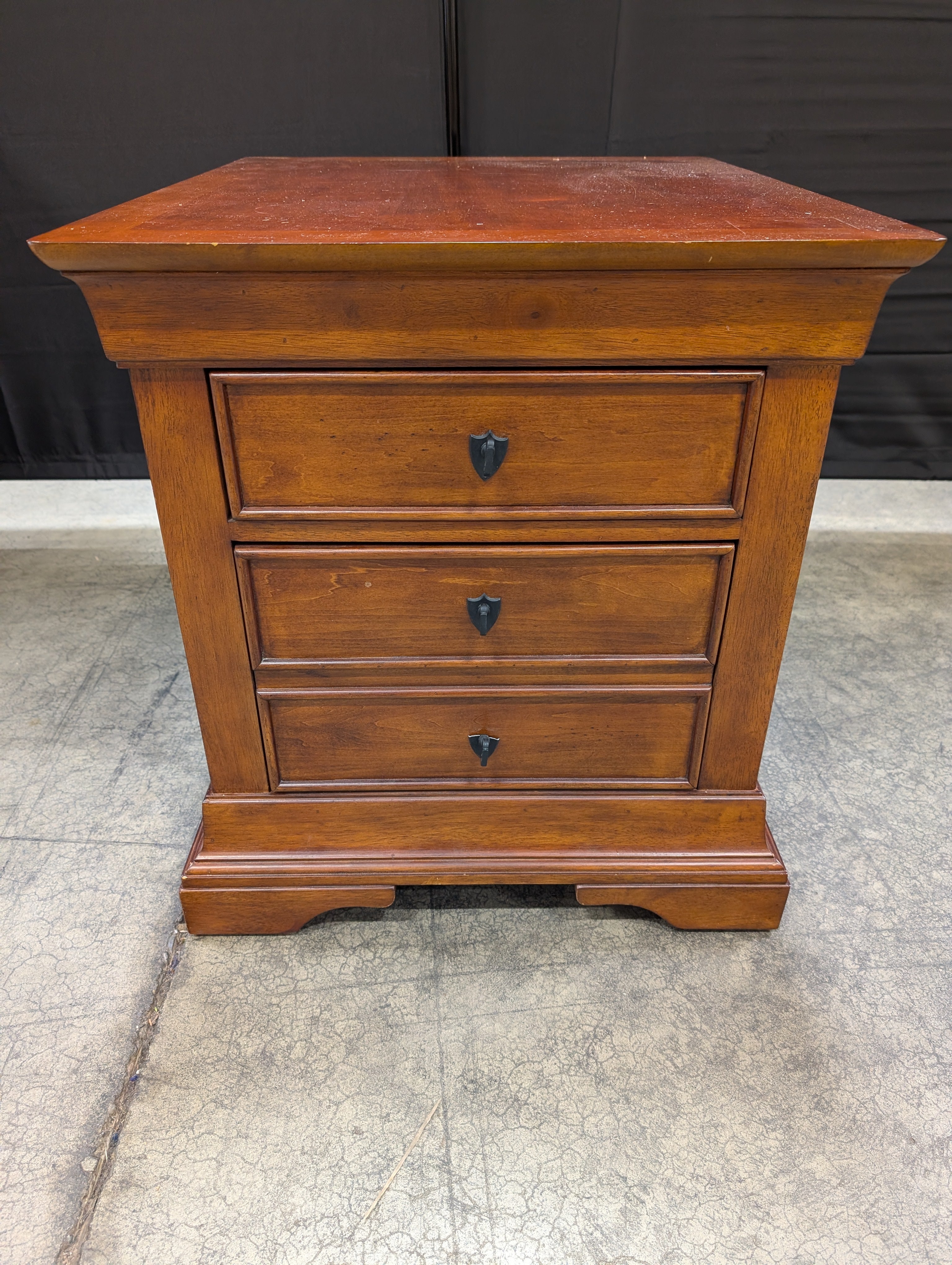 Traditional Dark Wood File Cabinet with Two Drawers