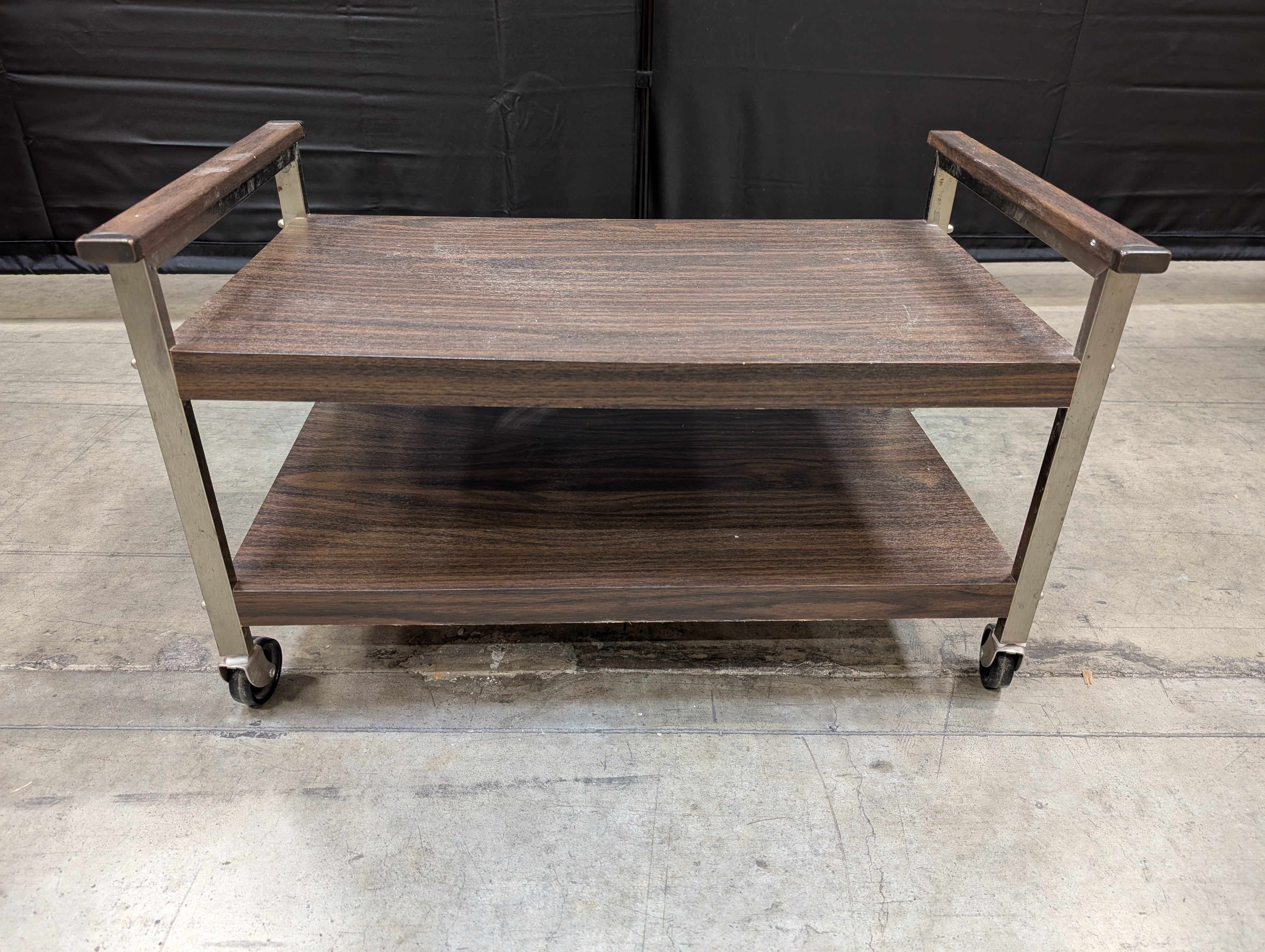 Mid-Century Style Two-Tier Rolling Utility Cart