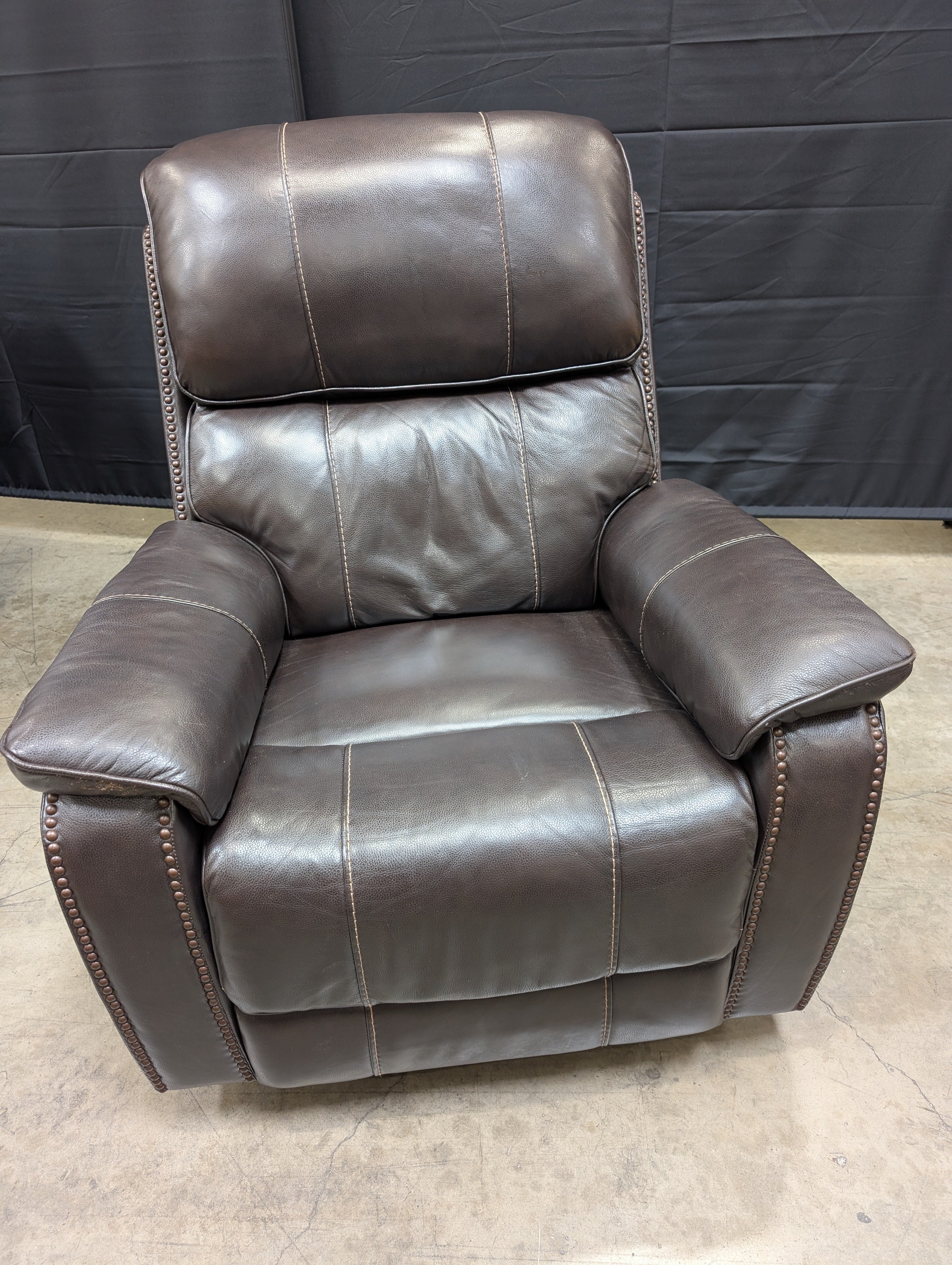 Dark Brown Swivel Electric Reclining Armchair