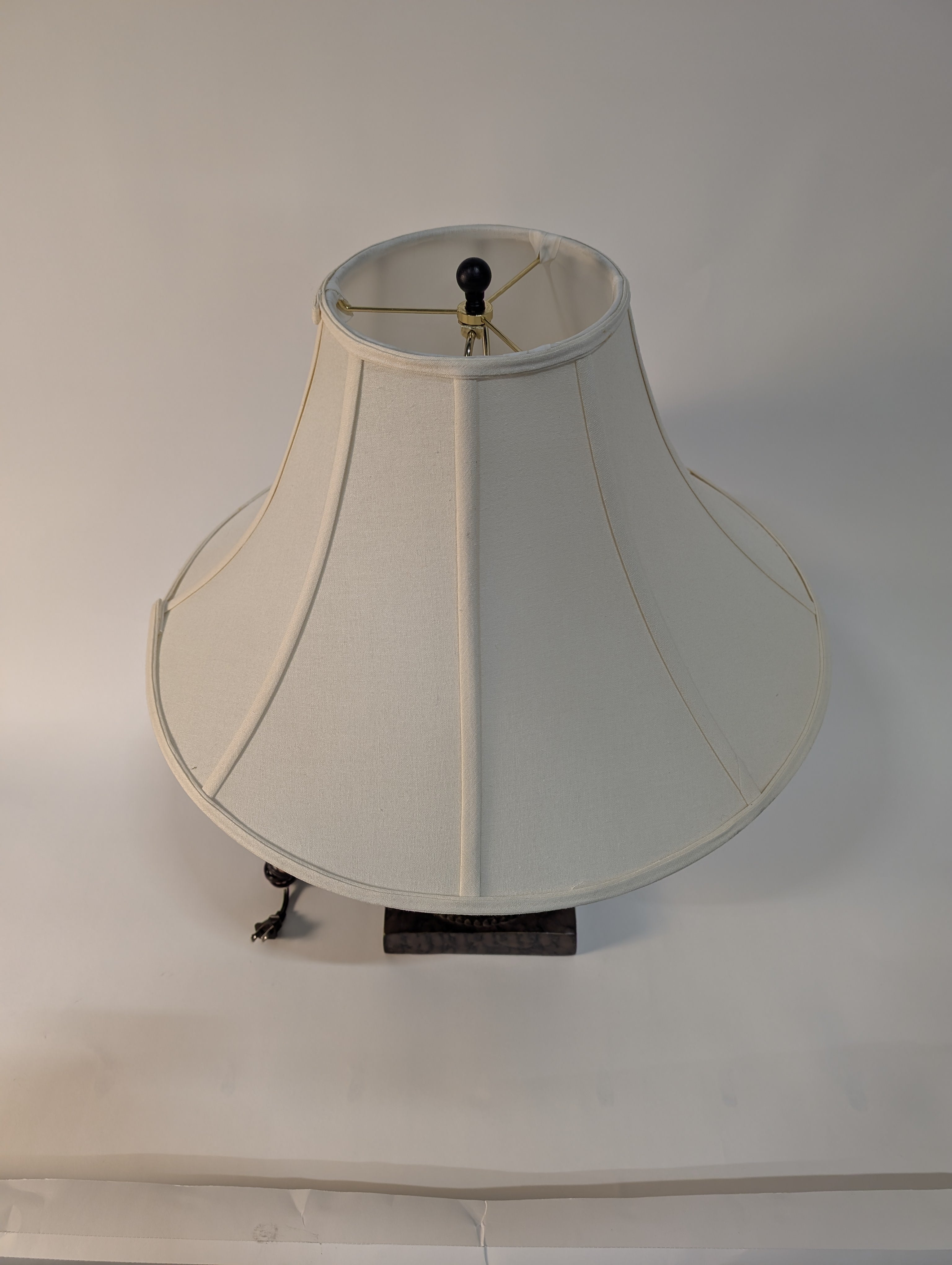 Traditional Urn Style Table Lamp with Flared Fabric Shade
