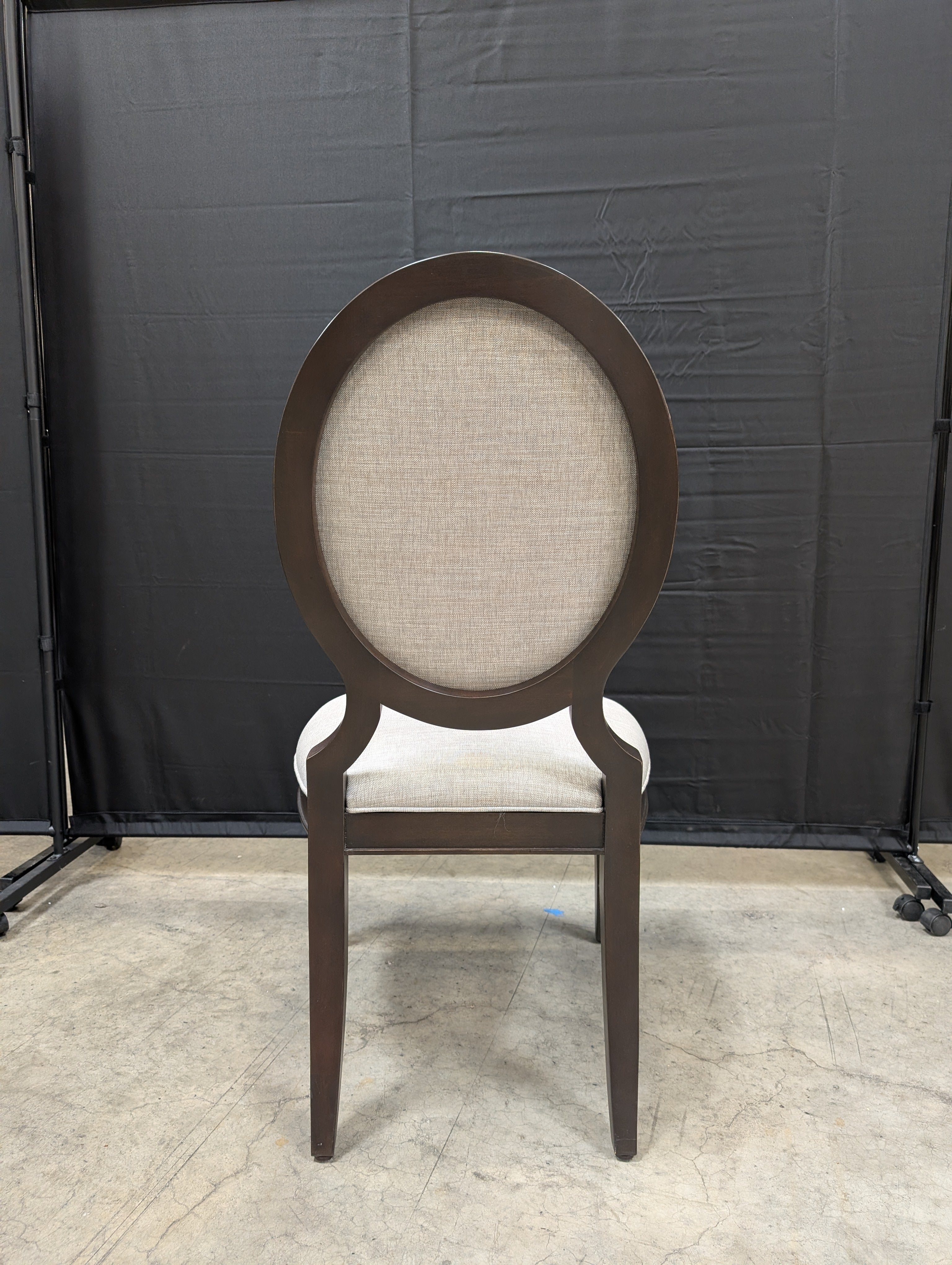 ETHAN ALLEN Dark Wood Dining Set with Six Upholstered Chairs