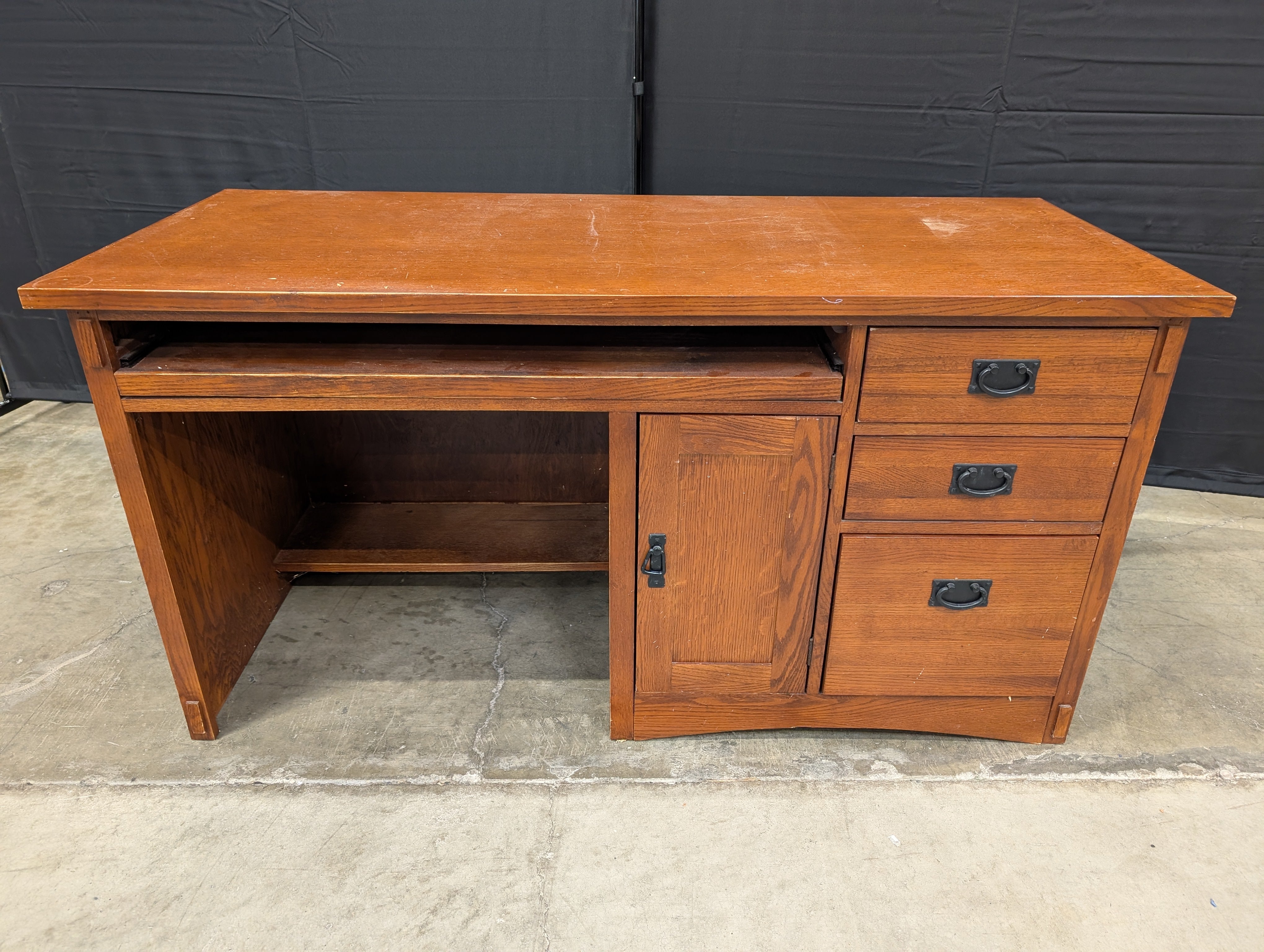 Craftsman Style Solid Wood Writing Desk with Storage