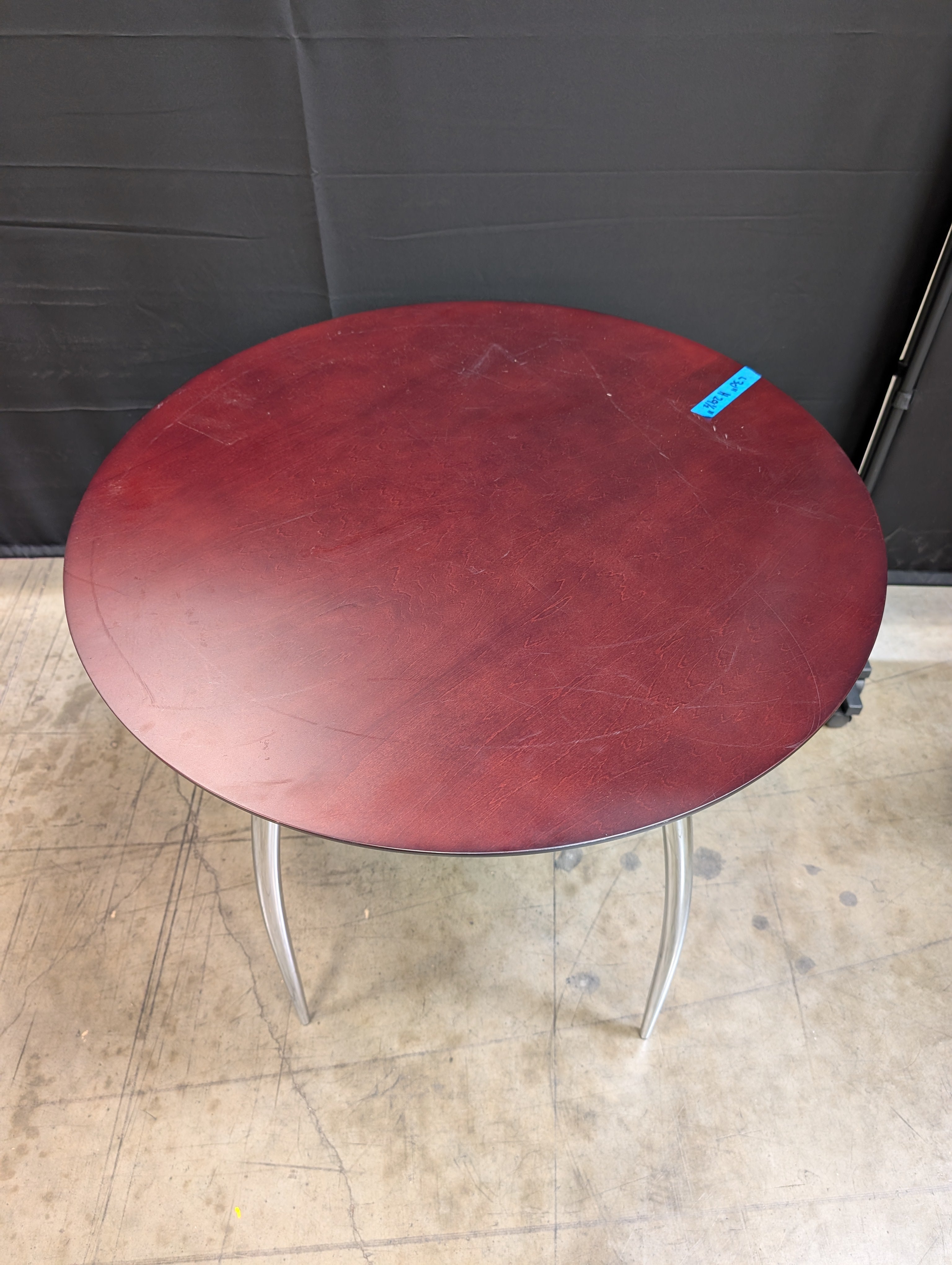 Modern Round Accent Table with Chrome Legs