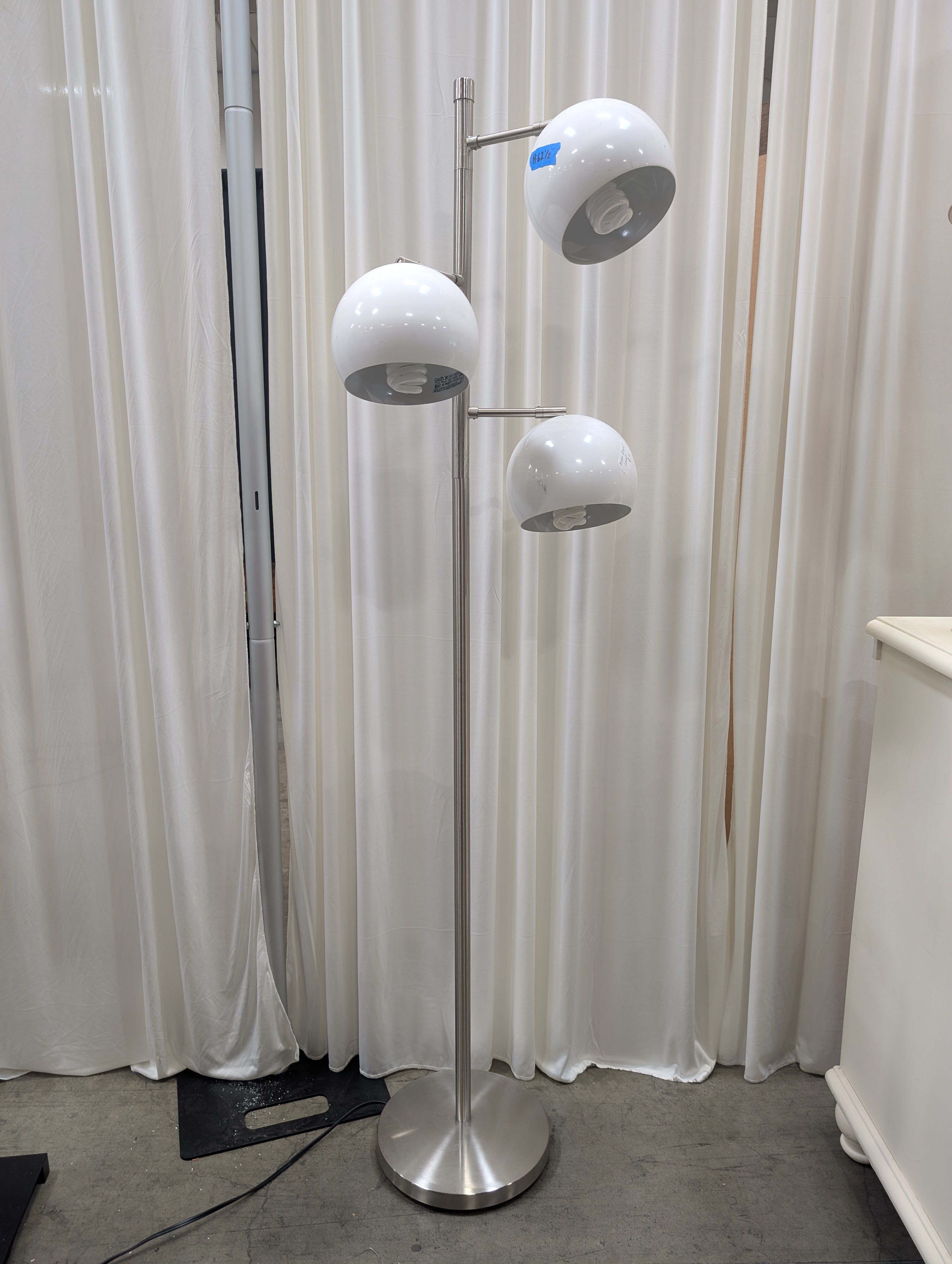 Mid-Century Modern Three-Light Floor Lamp in Chrome