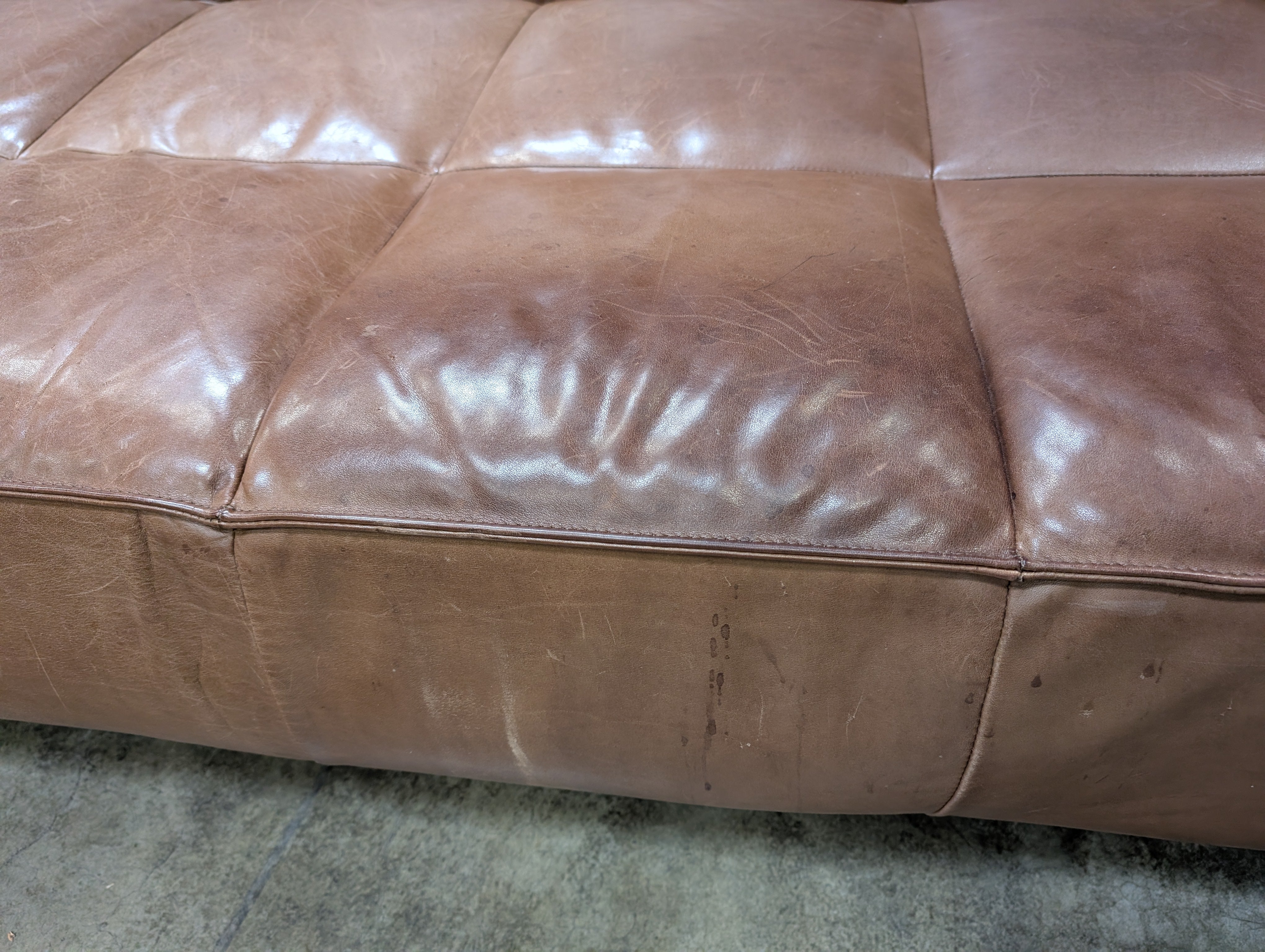BoConcept Brown Leather Sectional Sofa with Chaise