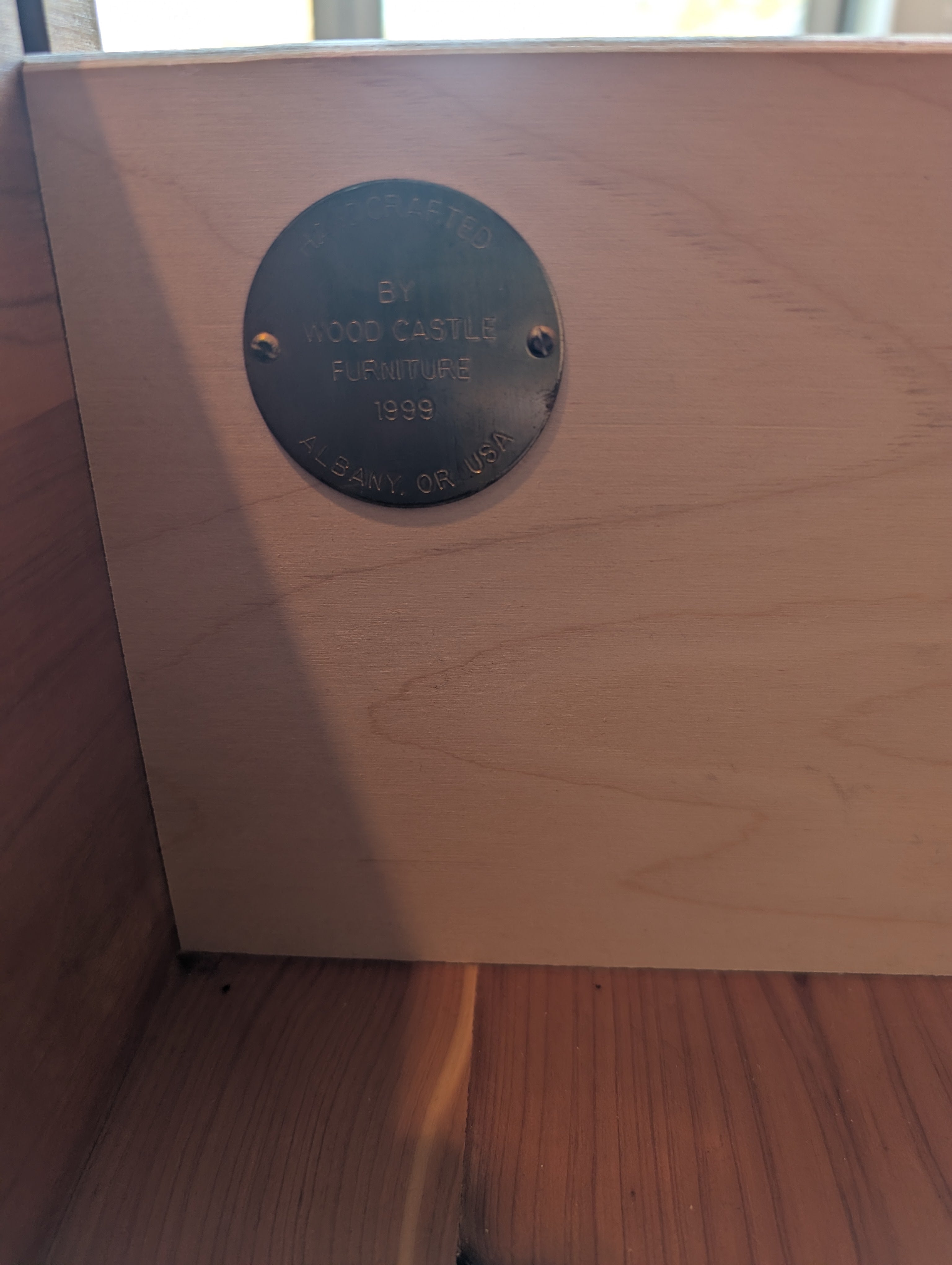 Wood Castle Company Mid-Century Modern Style Solid Wood Armoire Wardrobe with Storage Drawers