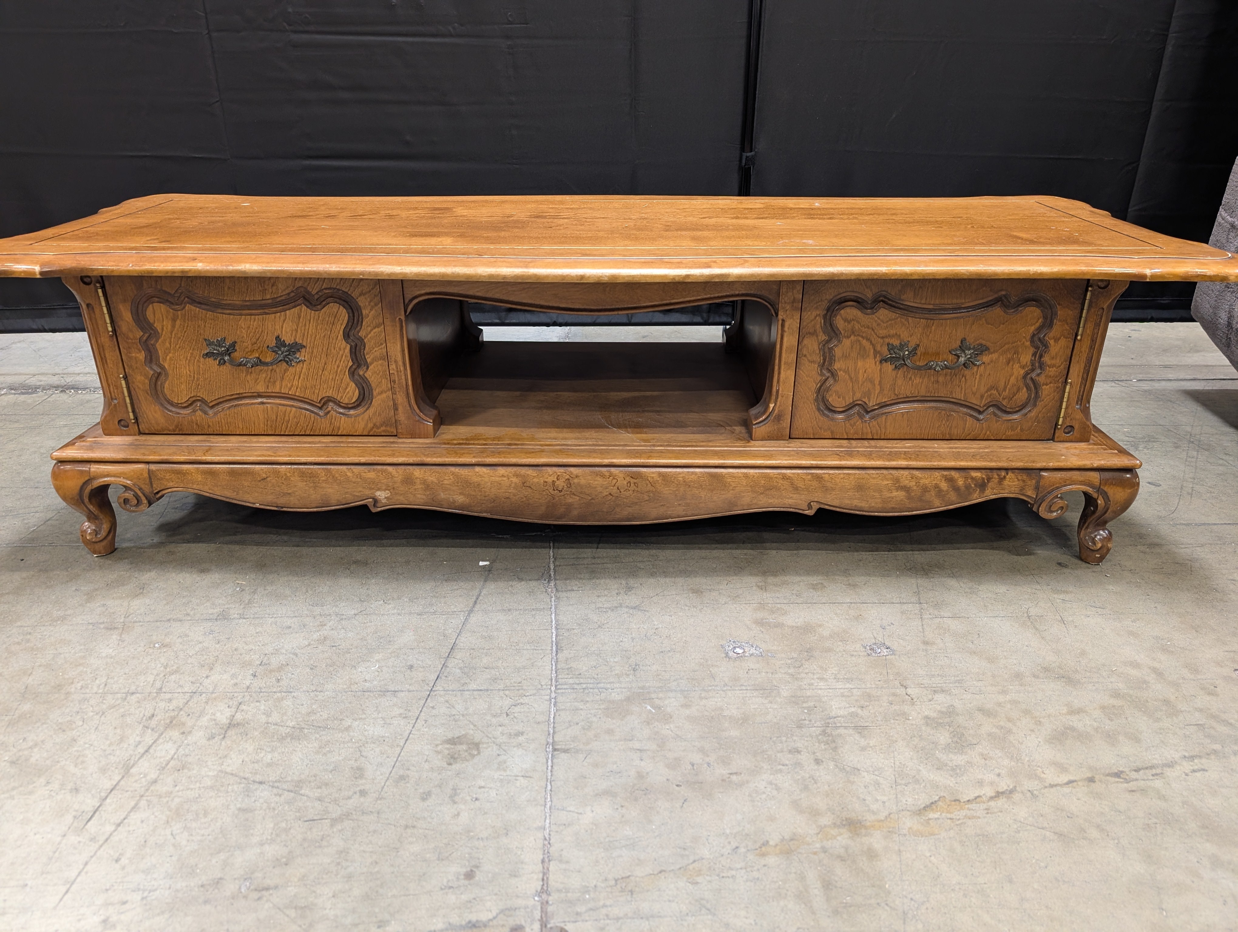 Ornate Carved Wood French Provincial Coffee Table