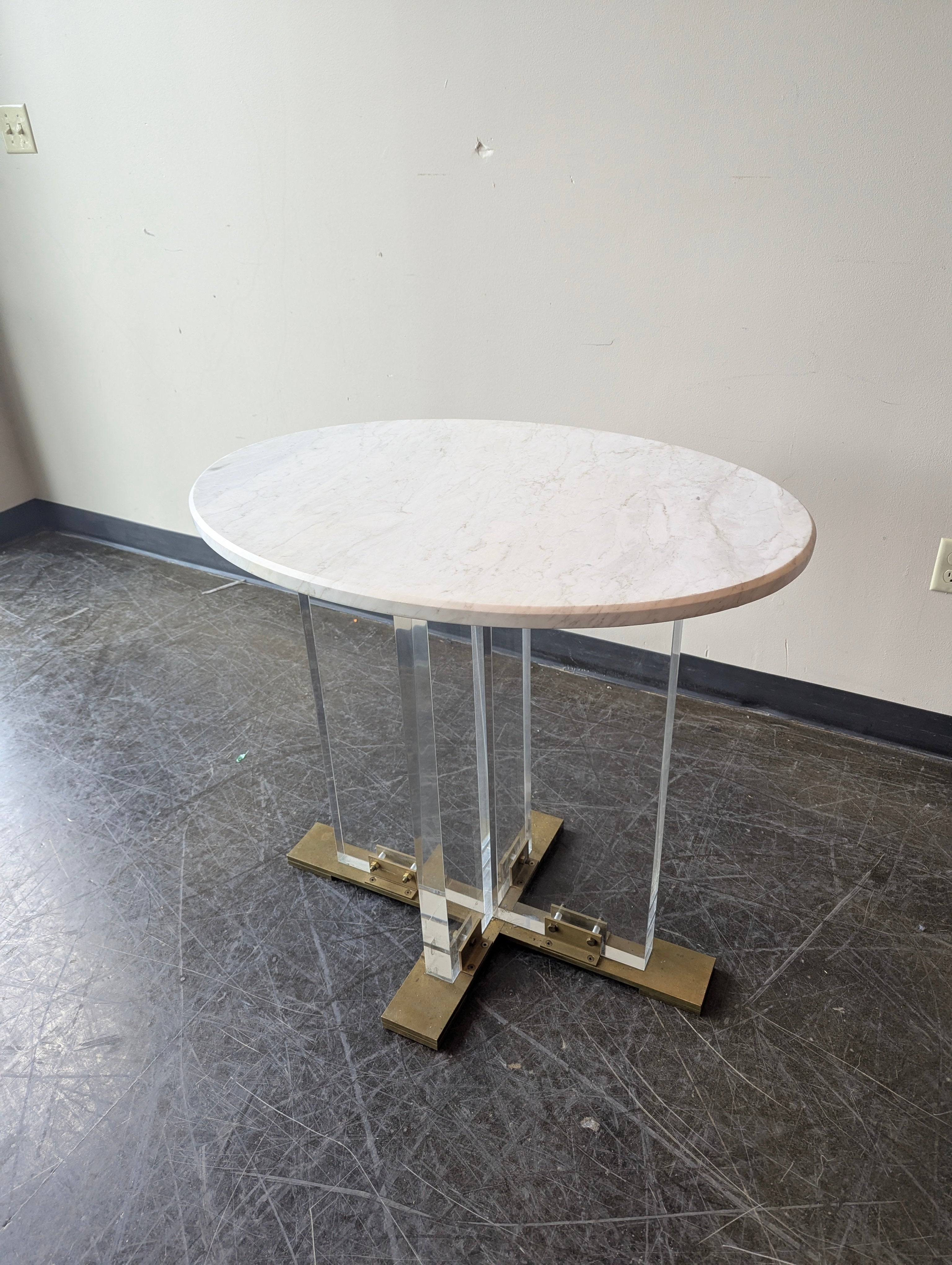 Modern Oval Marble Top Accent Table