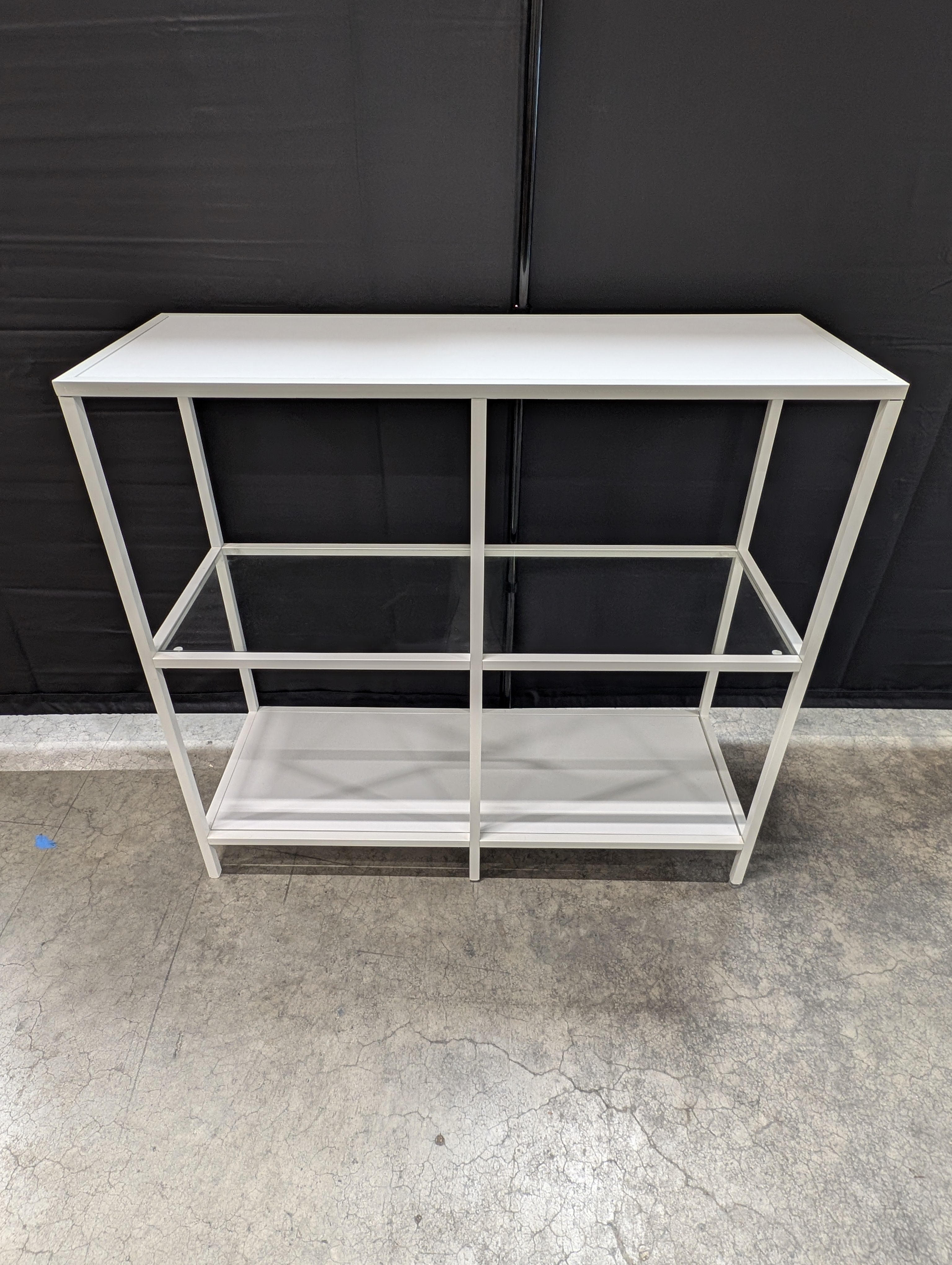 Modern White Metal Frame Display Shelf Unit