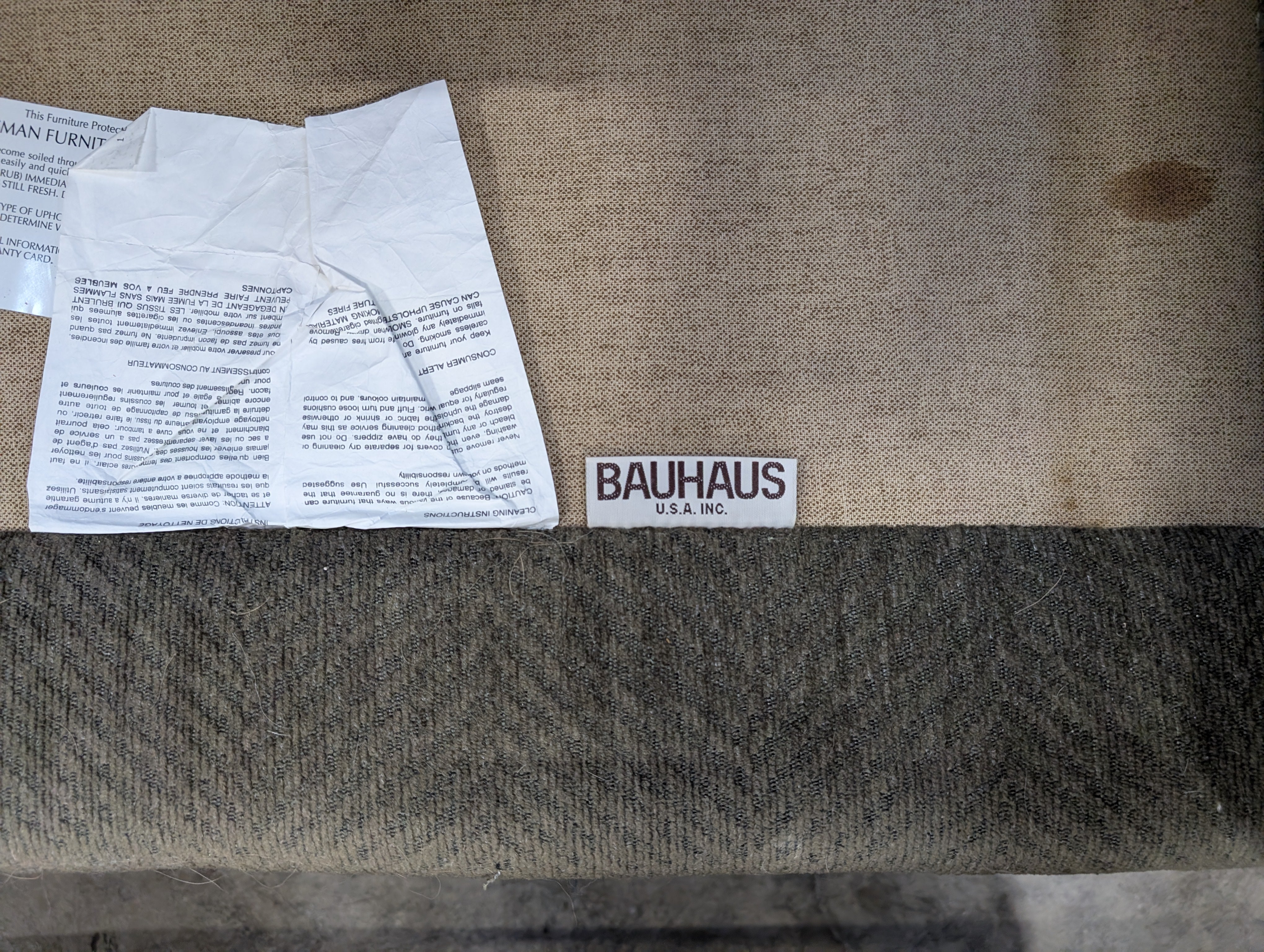 Three-Seater Bauhaus Sofa with Two Matching Ottomans