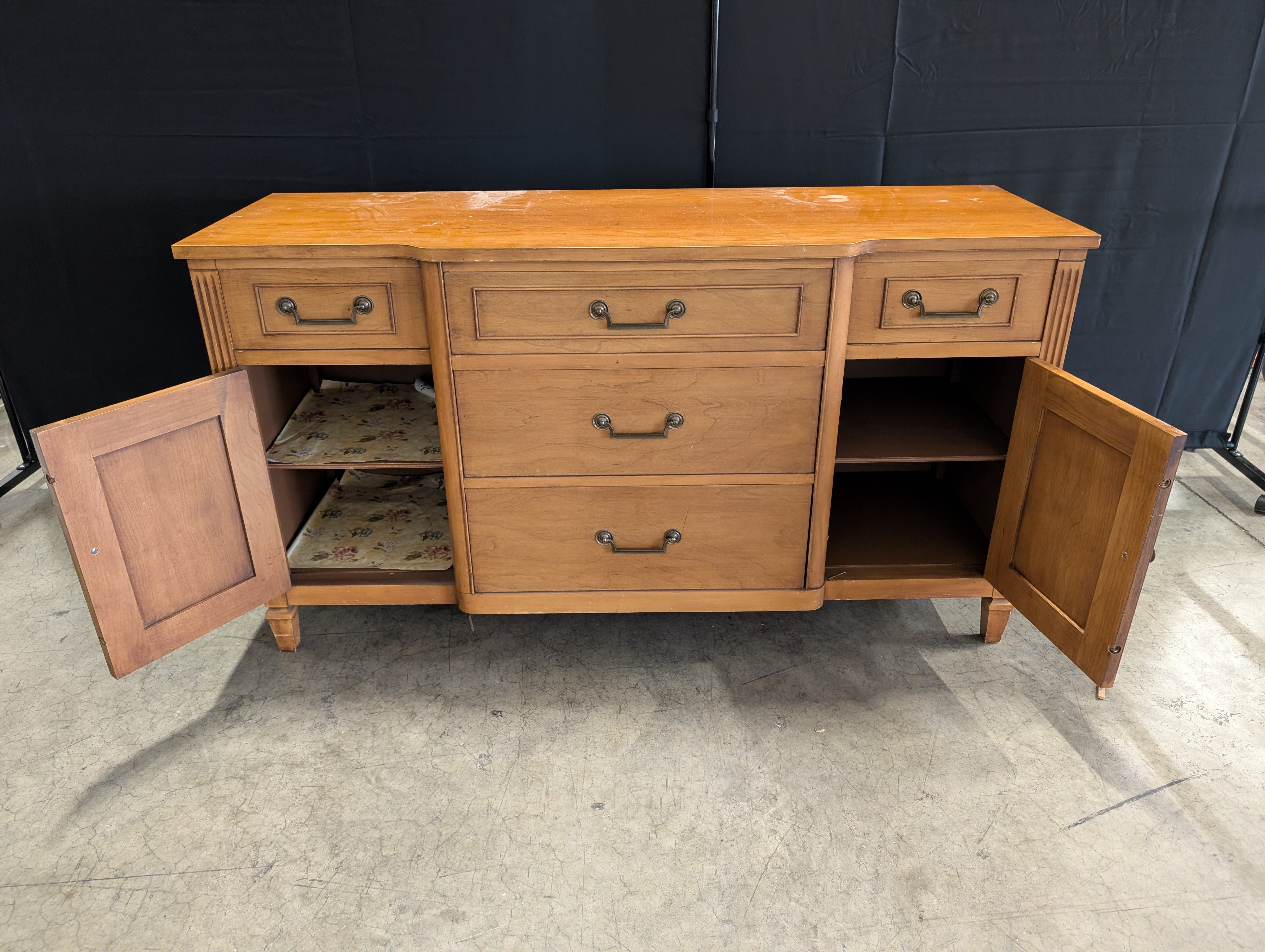 Traditional Wood Buffet Sideboard with Multiple Drawers