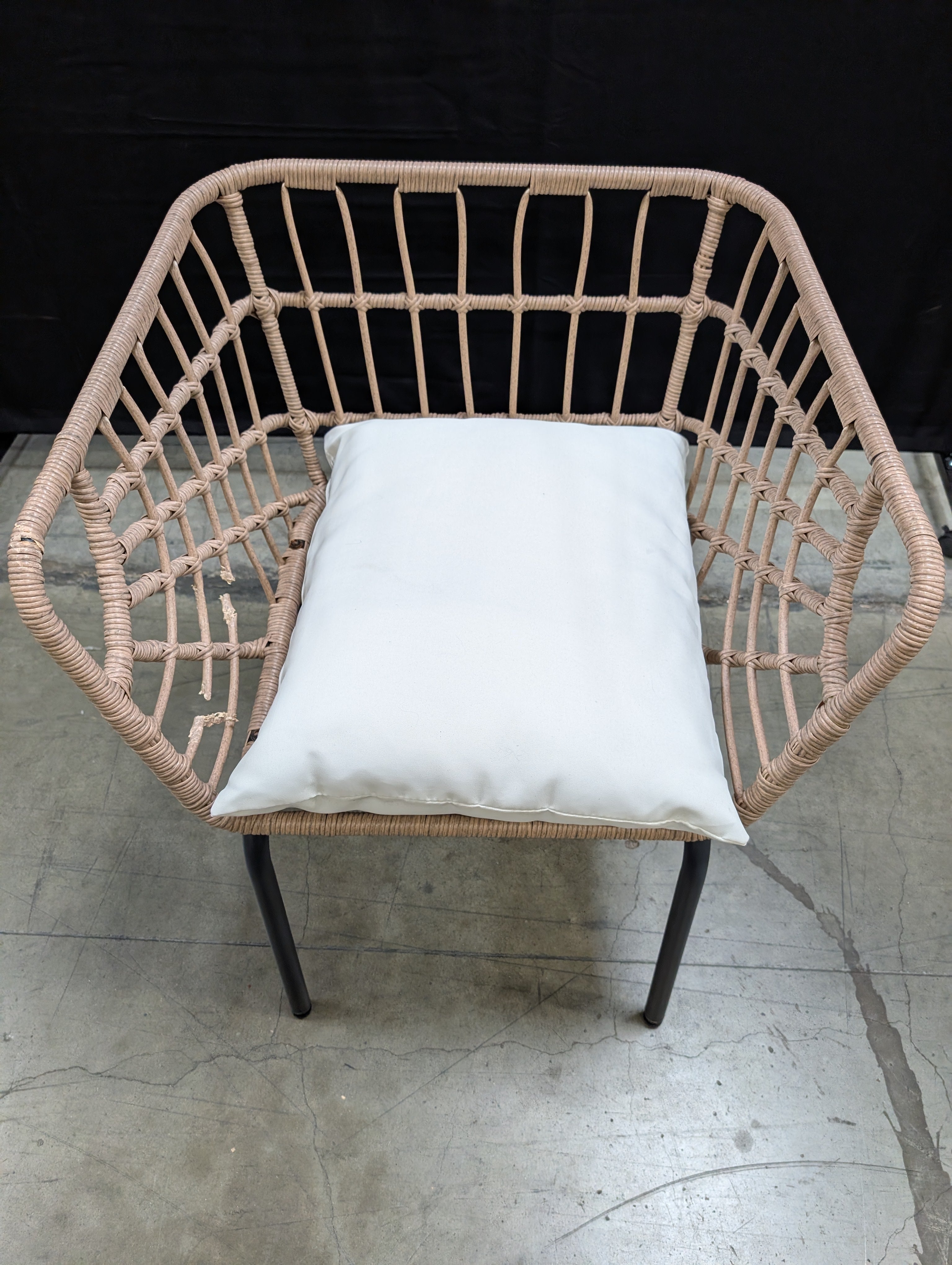 Modern Woven Patio Armchair with Cushions