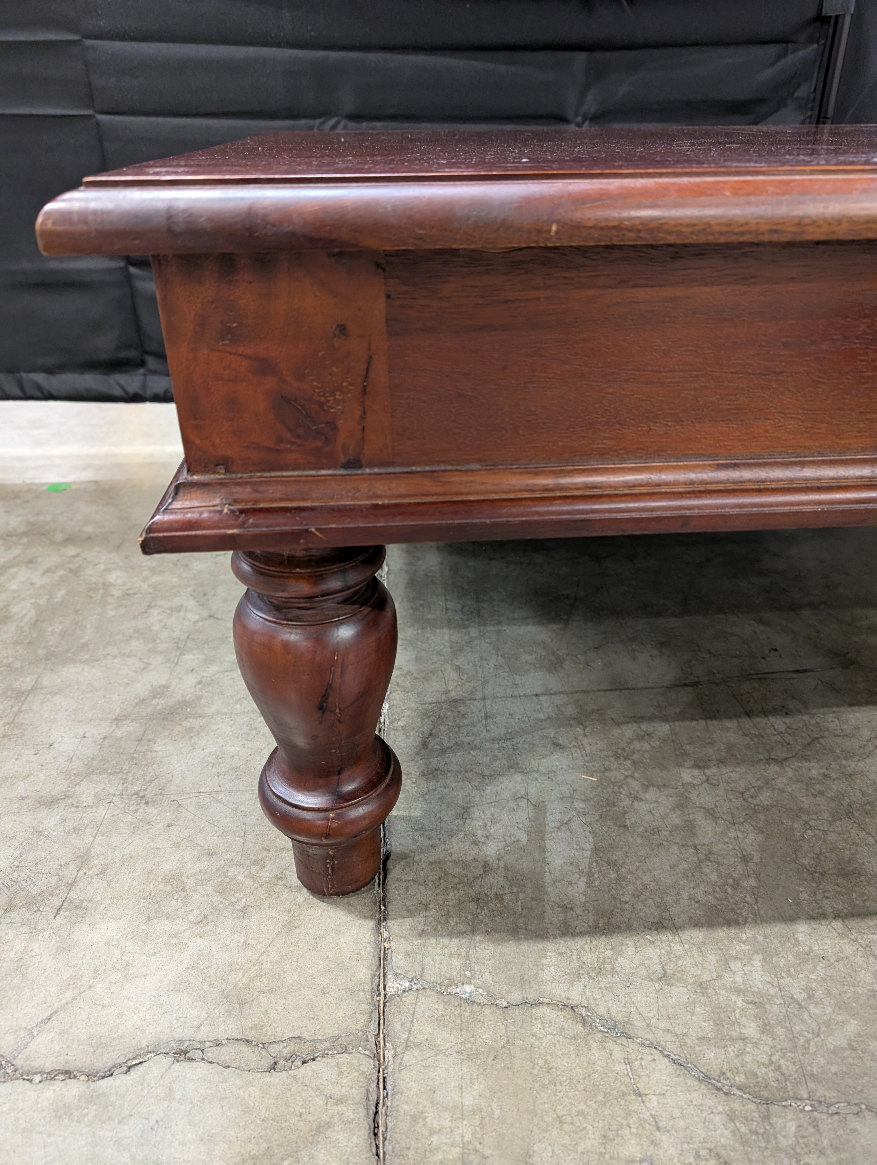 Classic Dark Stained Wood Rectangular Coffee Table