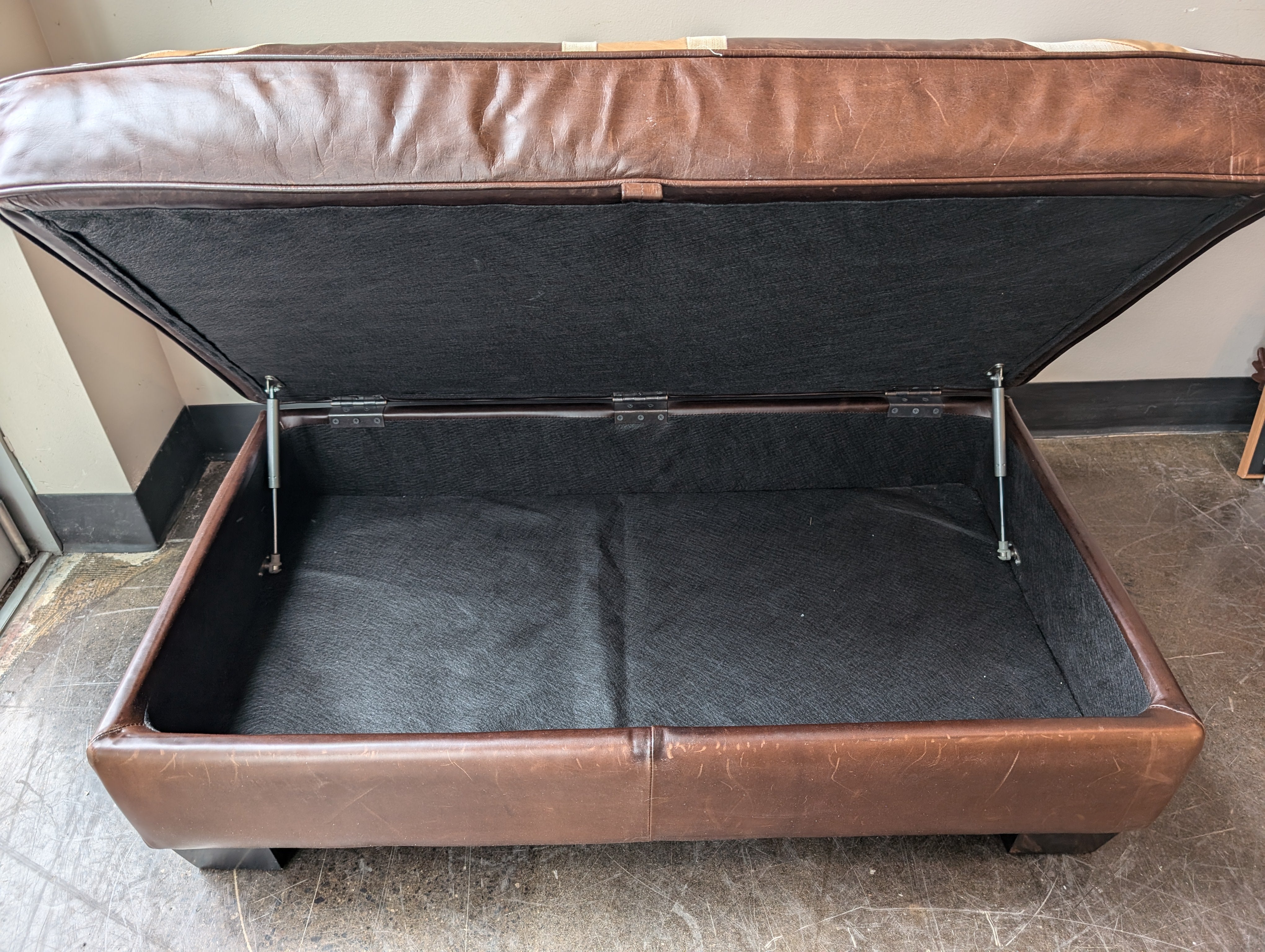 Distinctive Union Jack Leather Ottoman