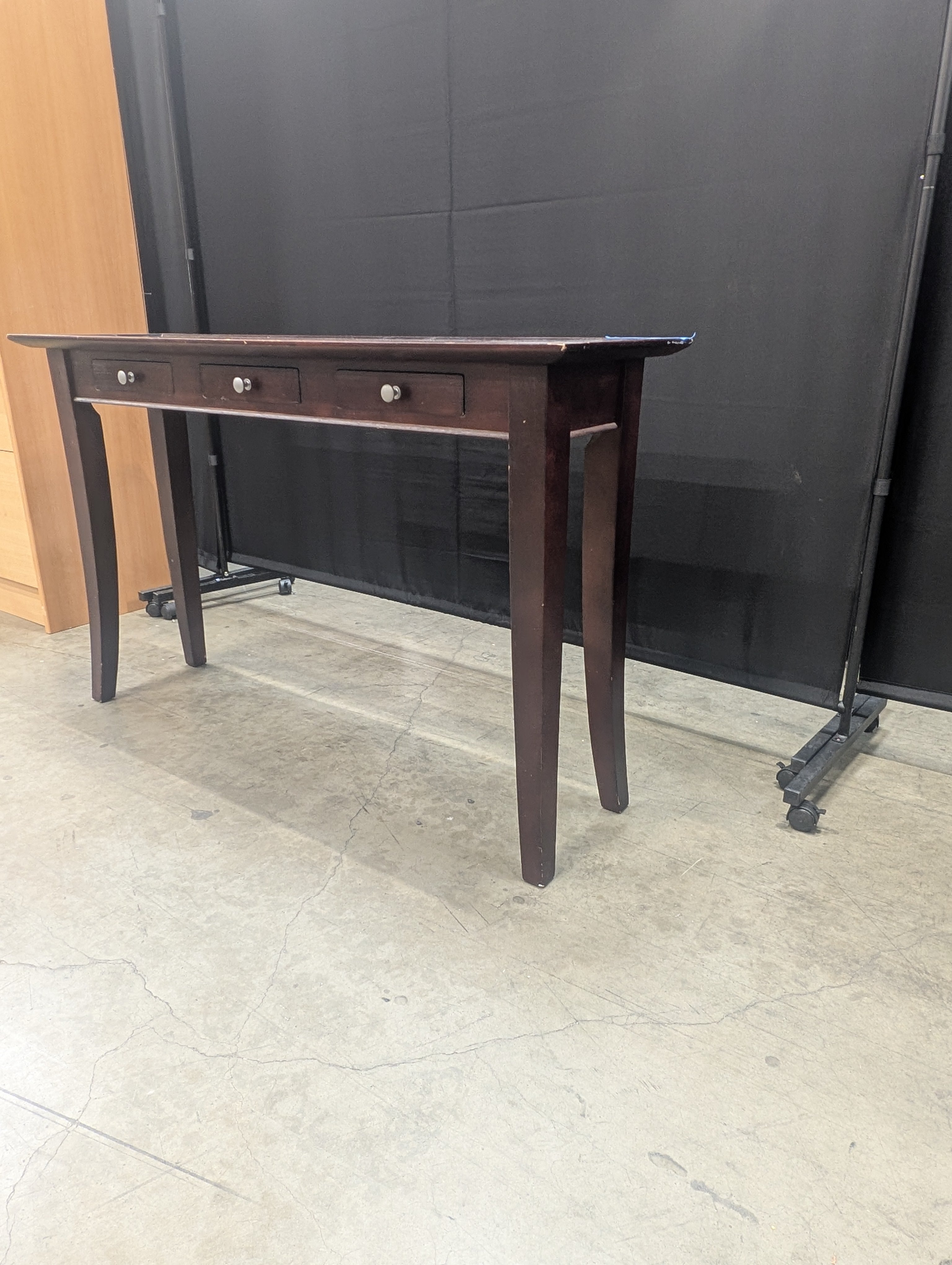 Dark Wood Two-Drawer Writing Desk