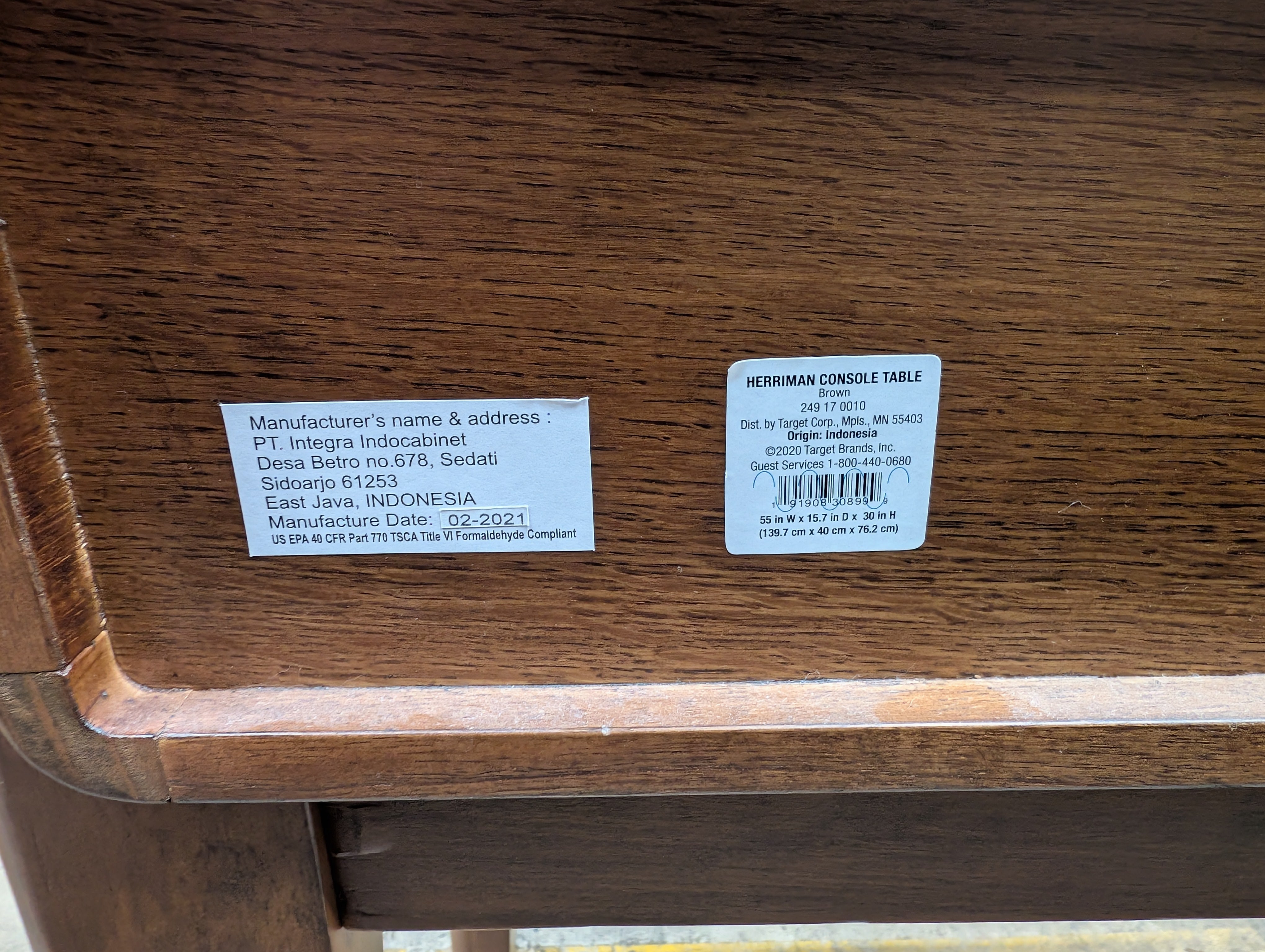 Mid-Century Style Brown Wood Desk