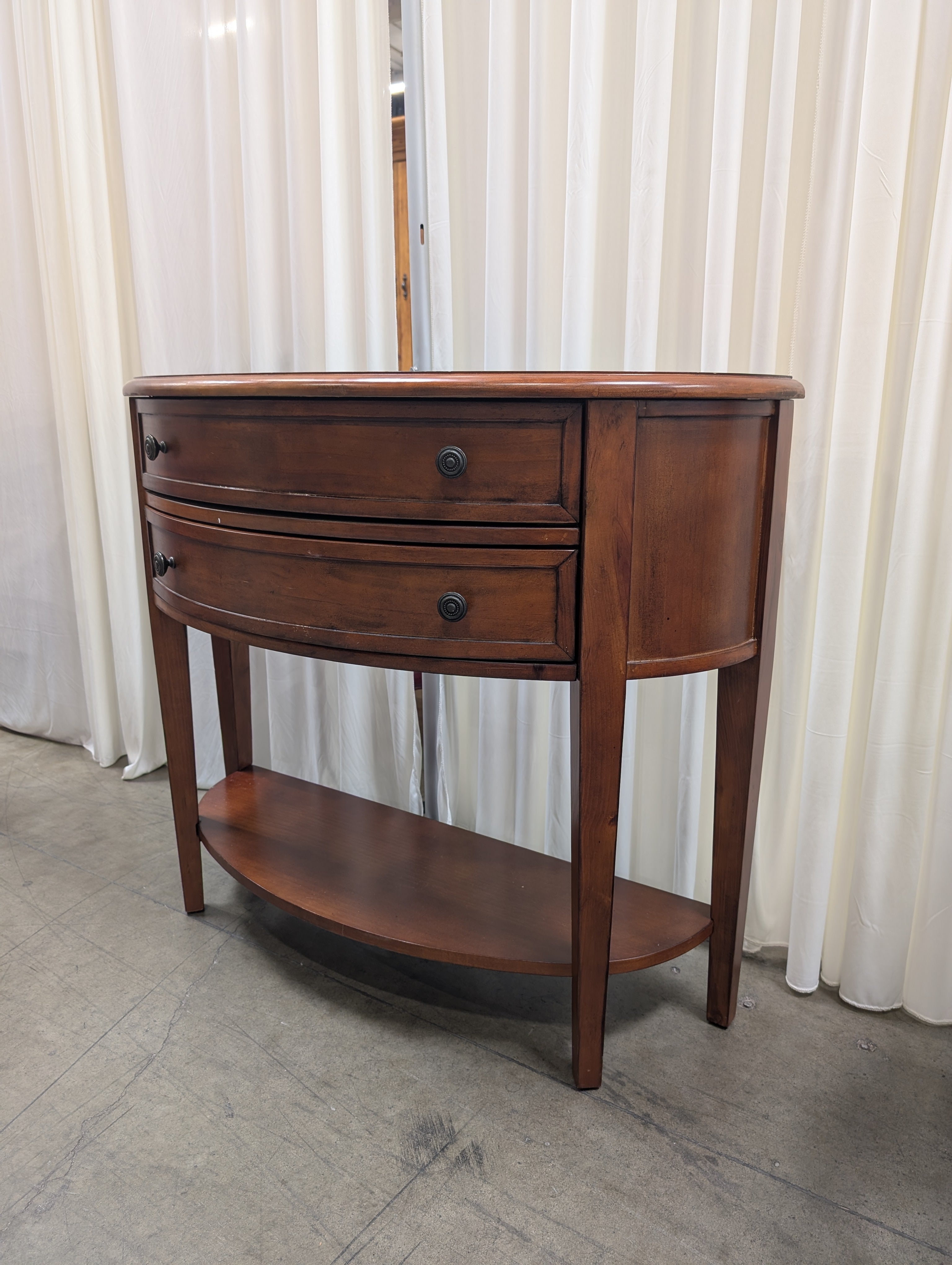 Ballard Designs Cherry Finish Ladder Style Nightstand with Two Drawers