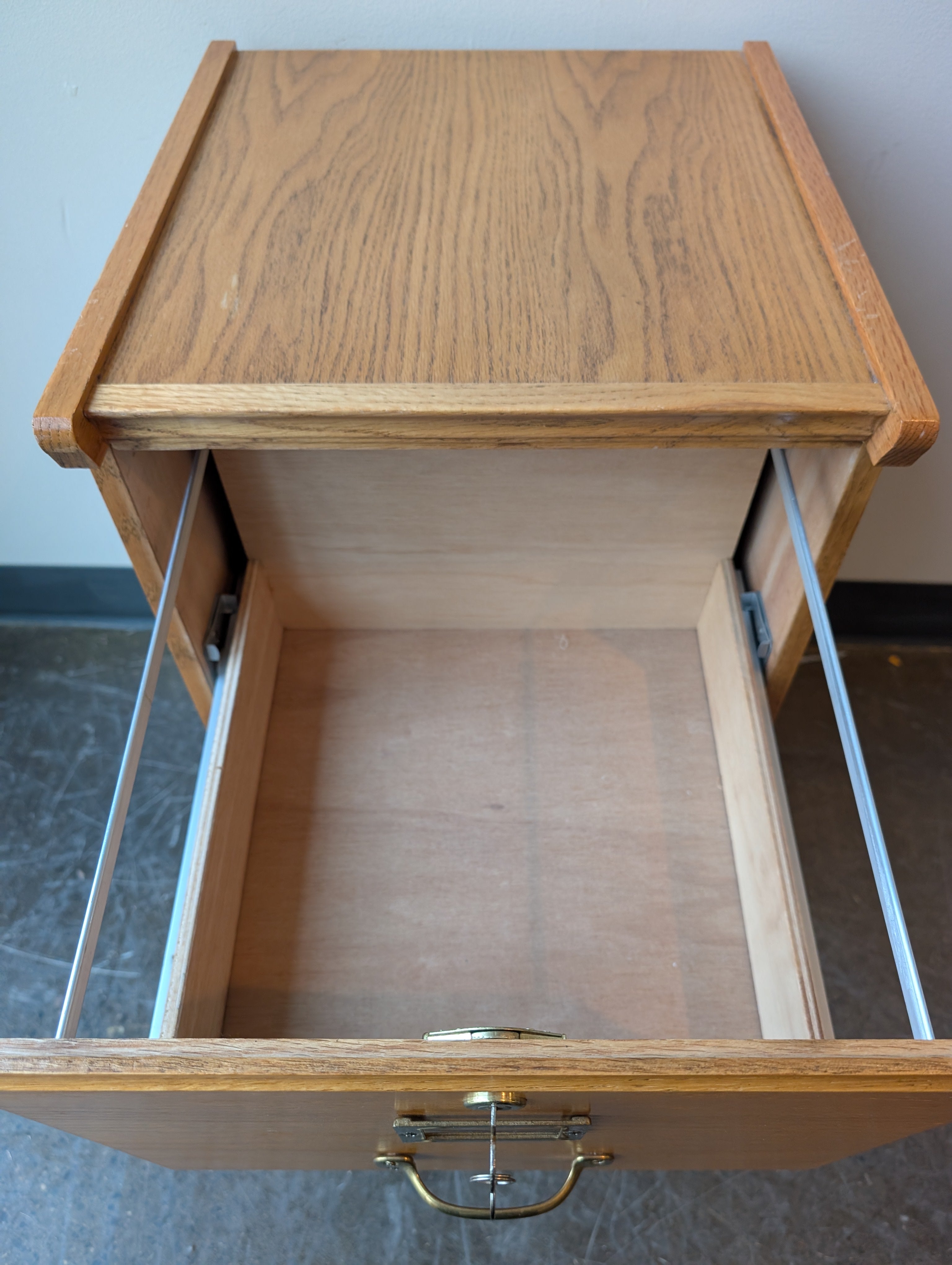 Sturdy Wood Two-Drawer Filing Cabinet with Metal Pulls
