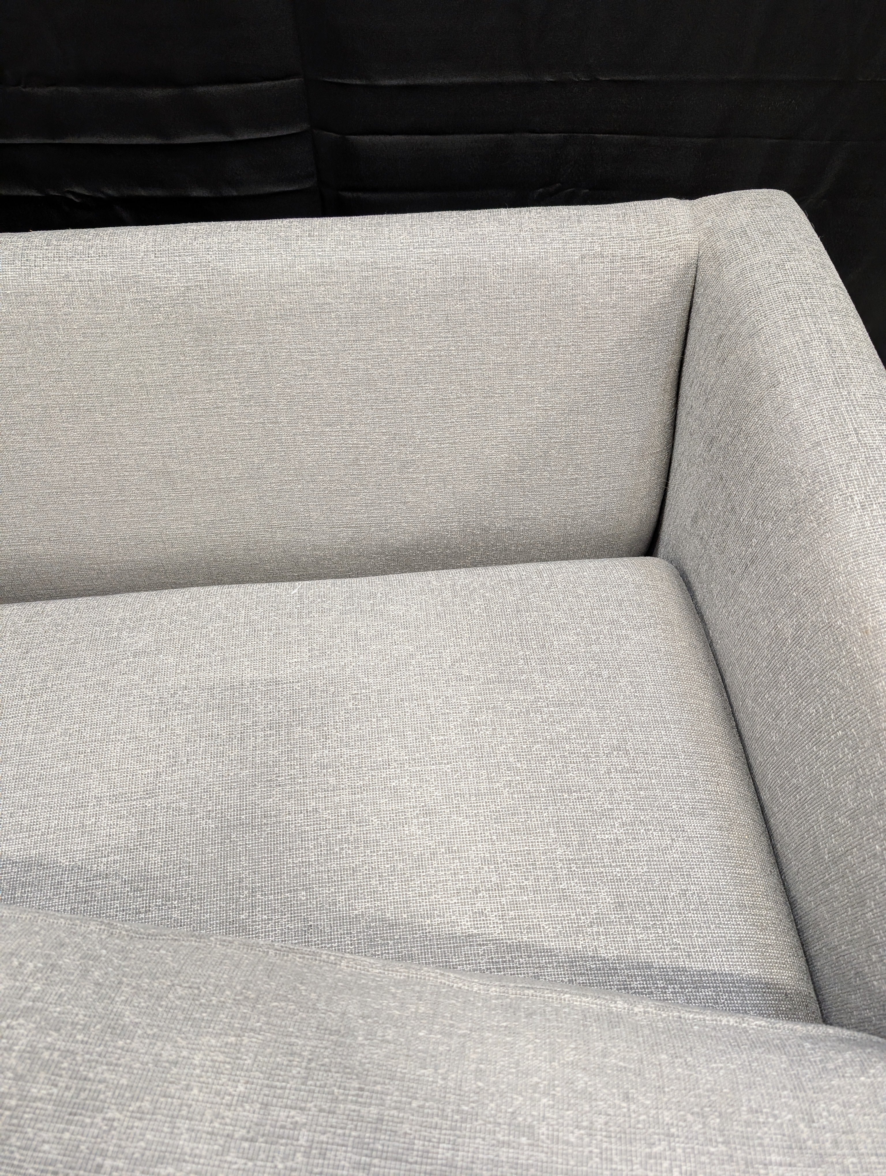Crate&Barrel Grey Two-Seater Sofa with Wide Arms