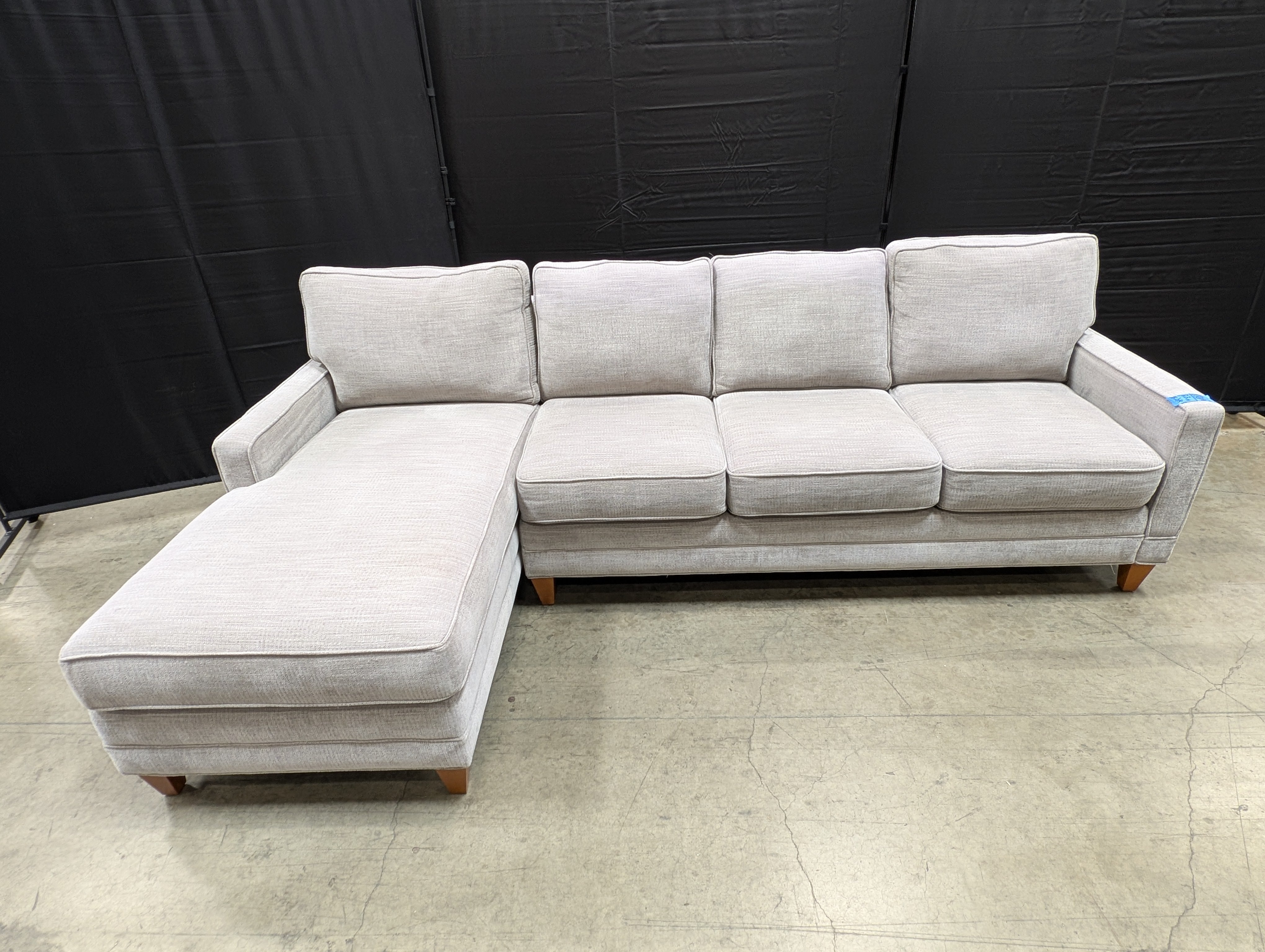 Contemporary Light Grey Fabric Sectional Sofa with Left Chaise