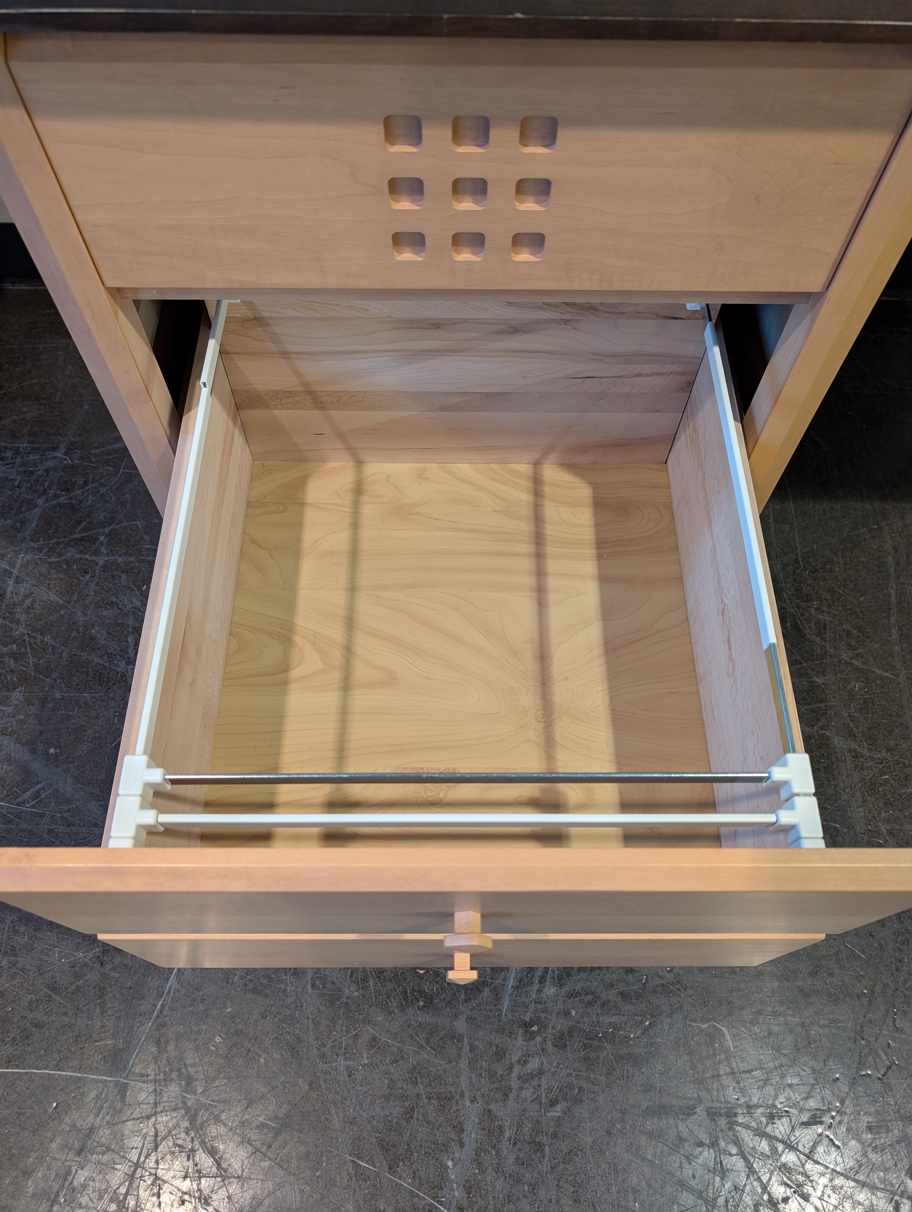 Natural Wood Desk with Dark Top