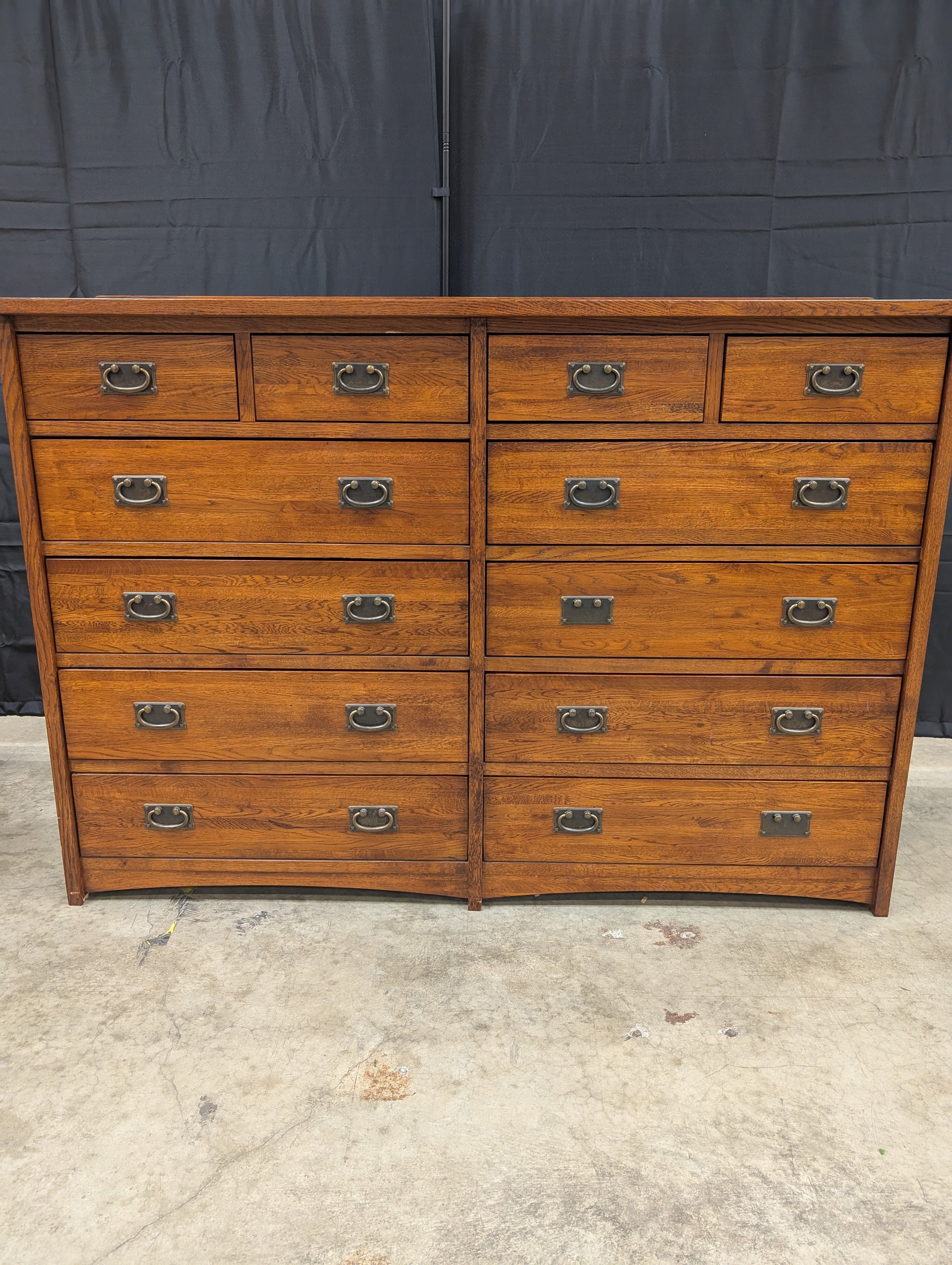 Solid Hardwood Craftsman-Style 12-Drawer Dresser