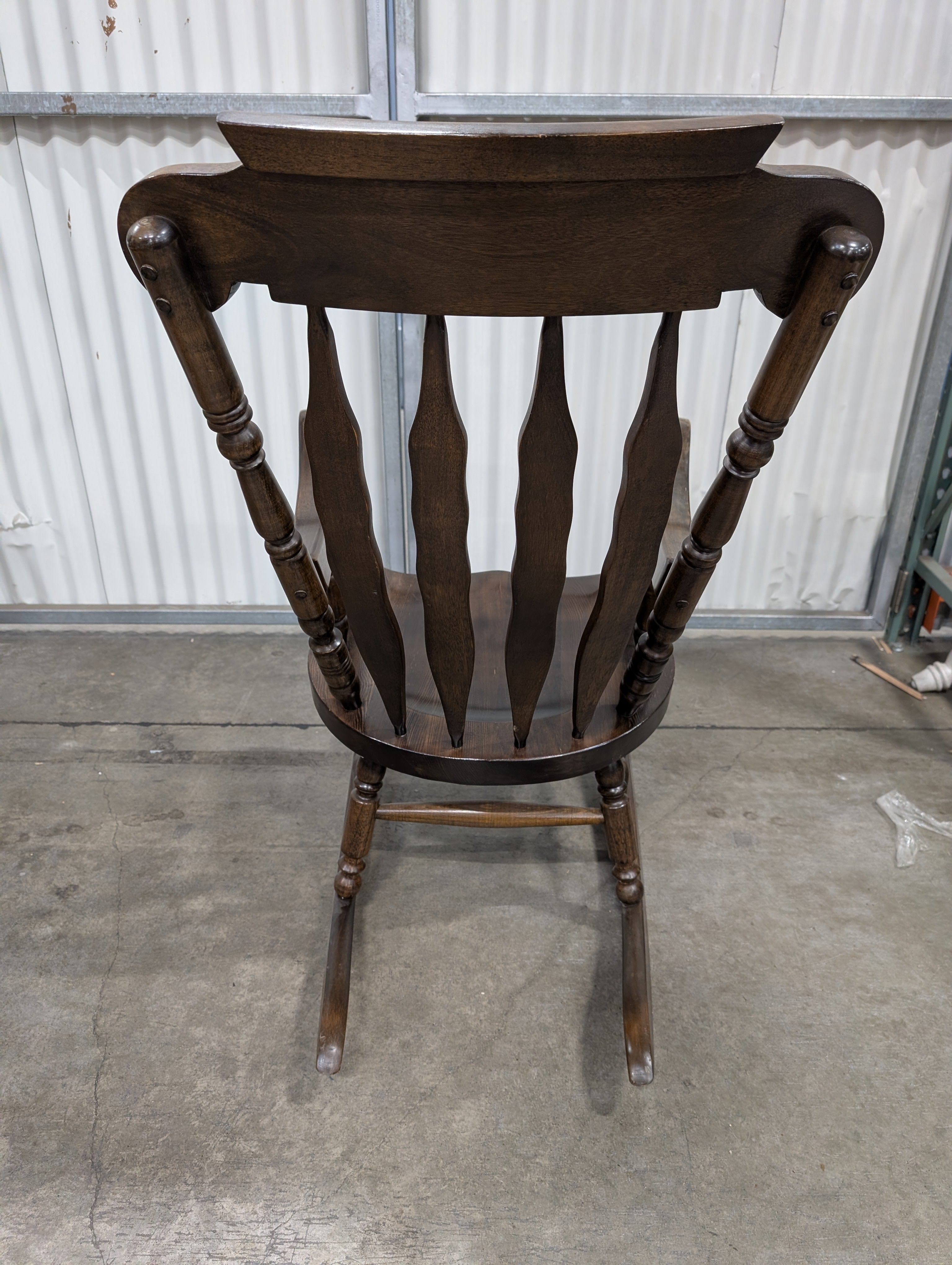 Traditional Dark Wood Spindle Back Rocking Chair