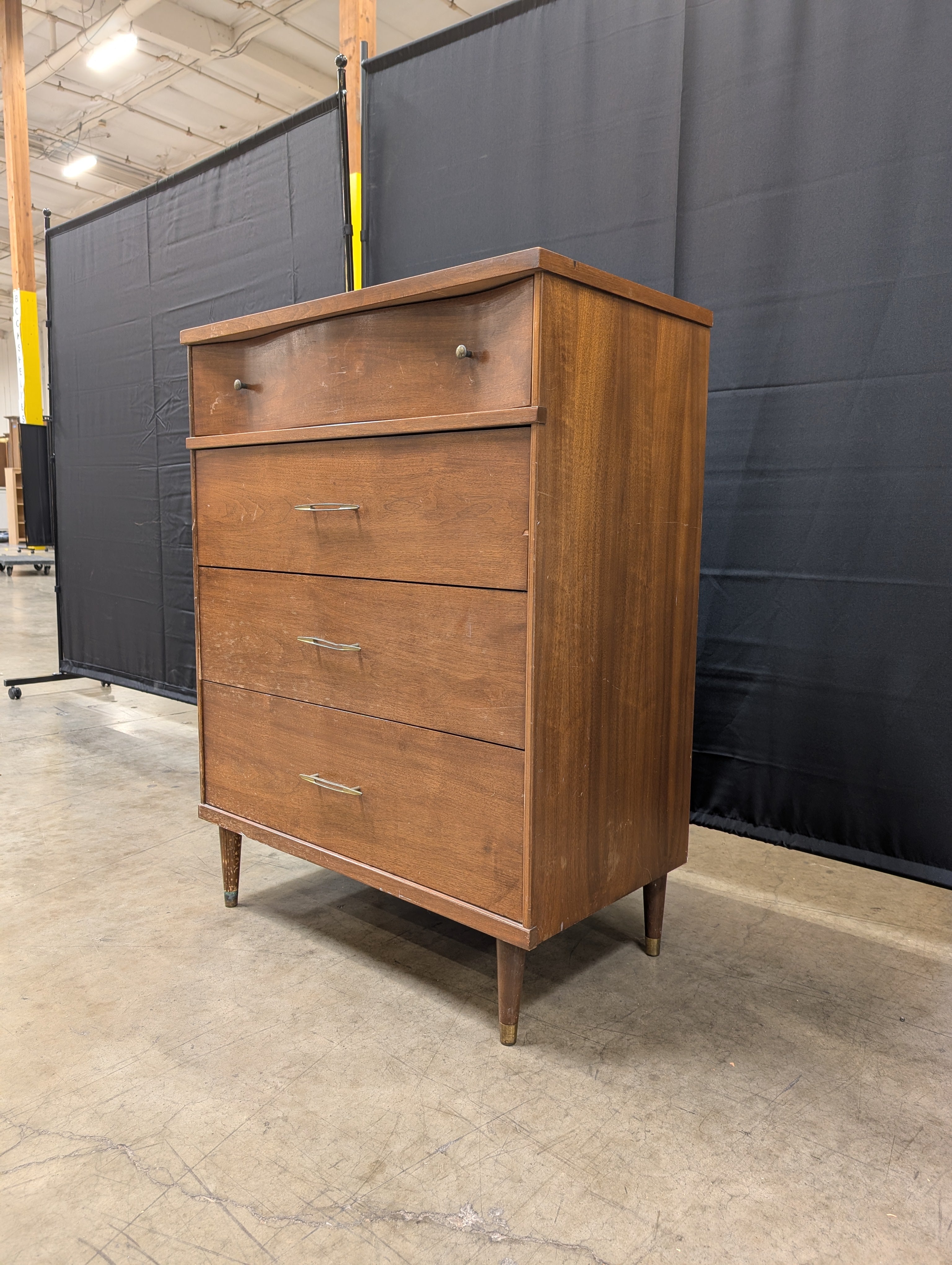Harmony House Modern Wood Four-Drawer Chest with Tapered Legs