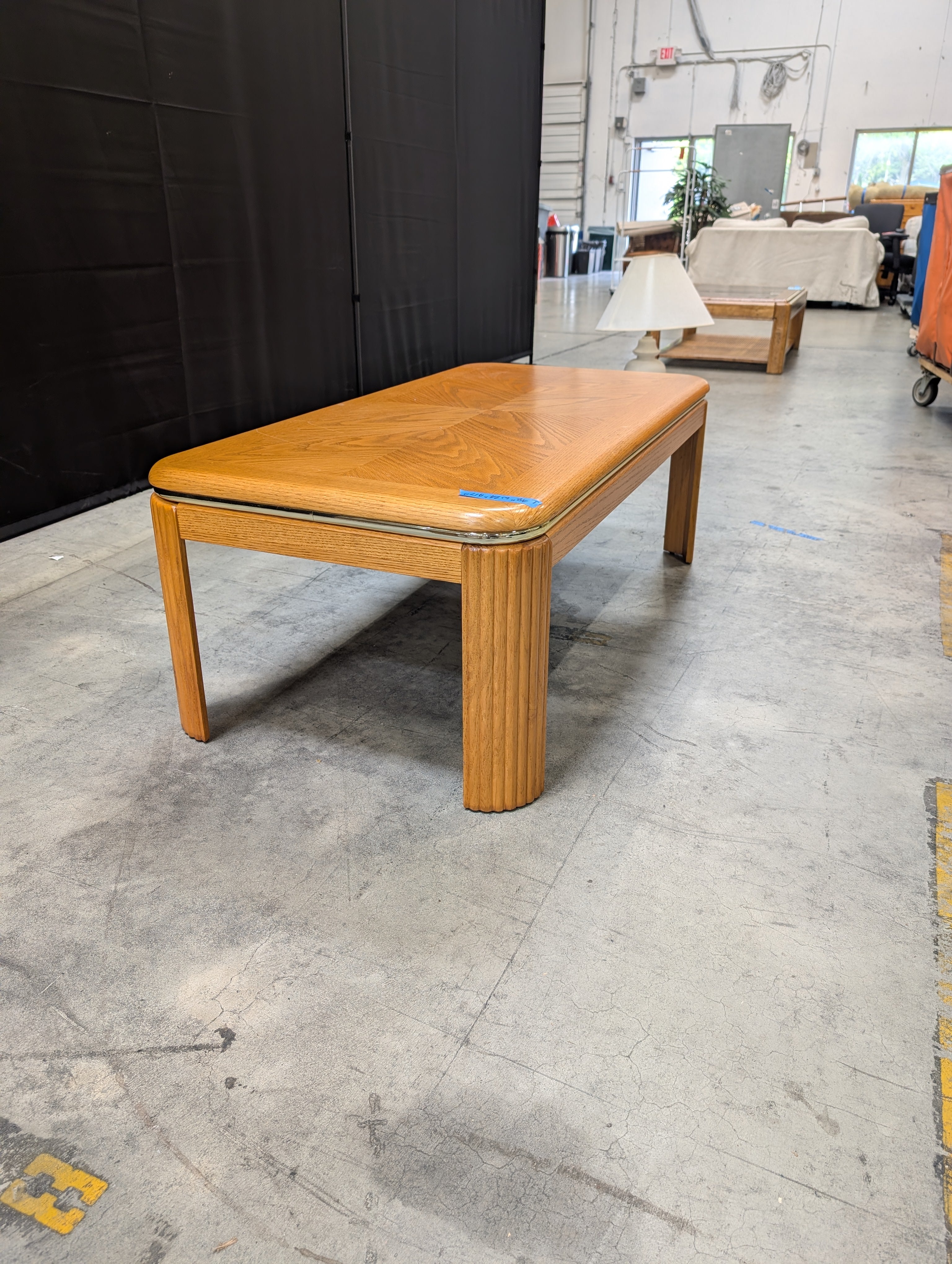Starburst Veneer Wood Side Table with Rounded Edges