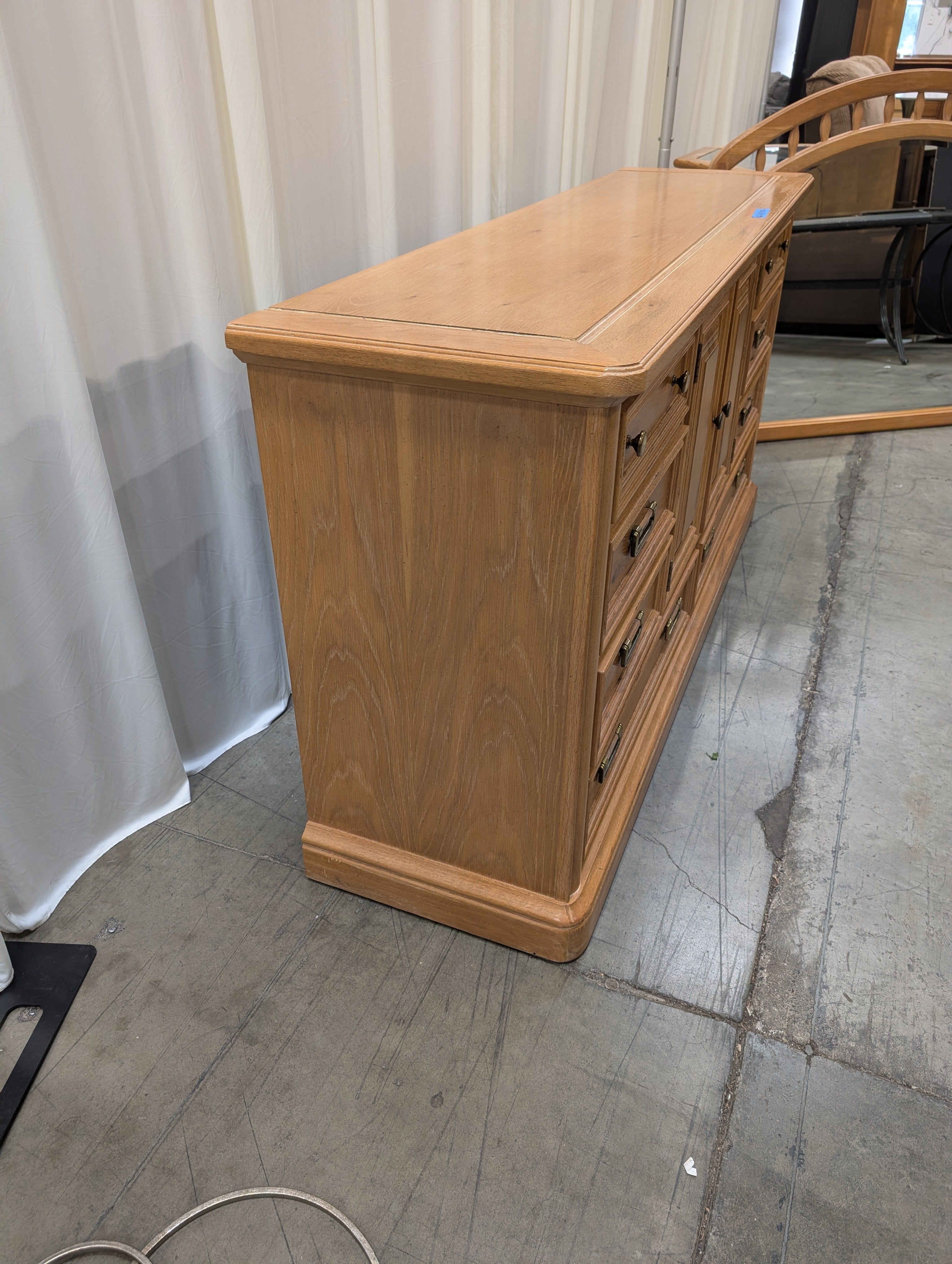 Stanley Furniture Honey Oak Wooden Dresser