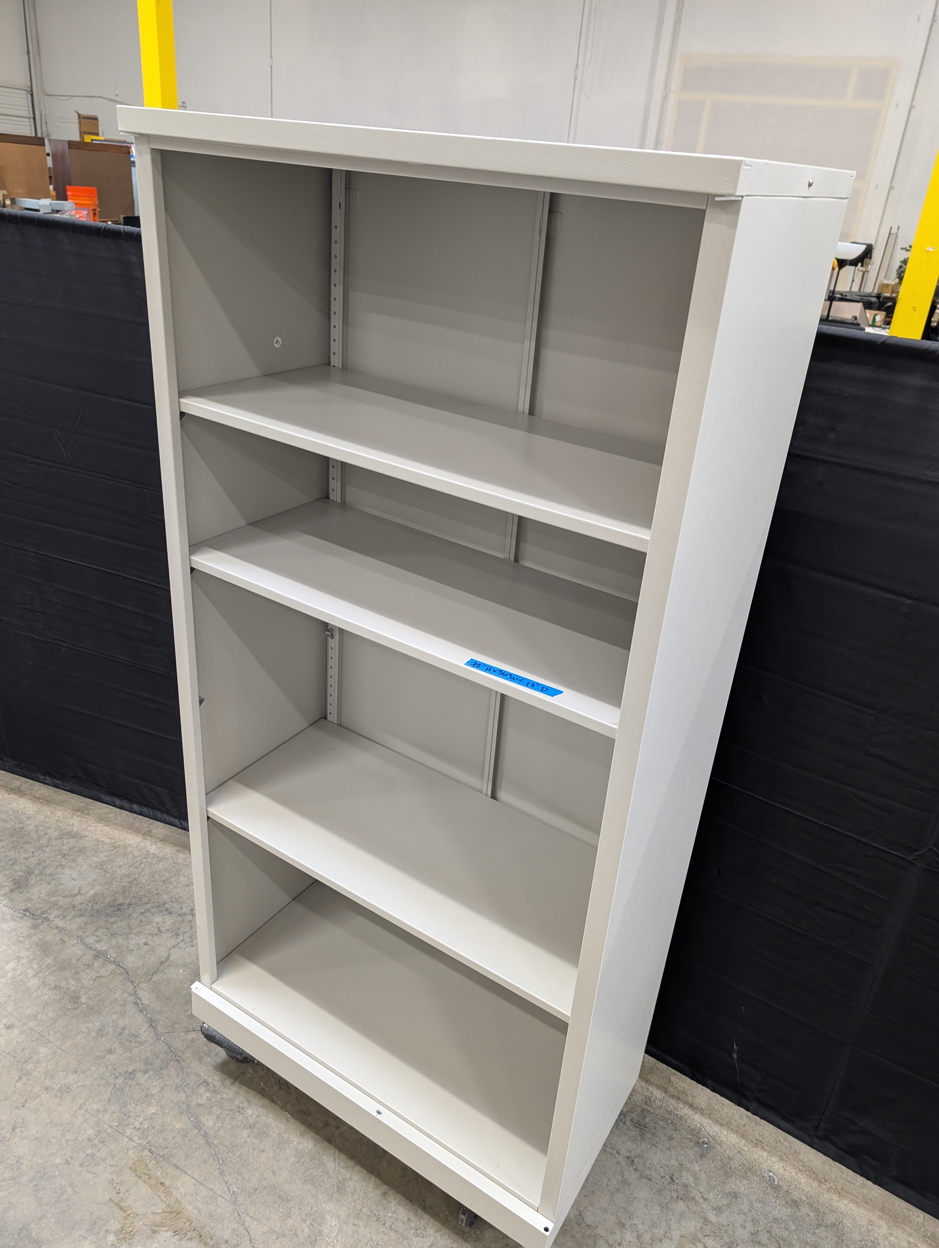 Versatile Grey Metal Storage Shelf on Casters