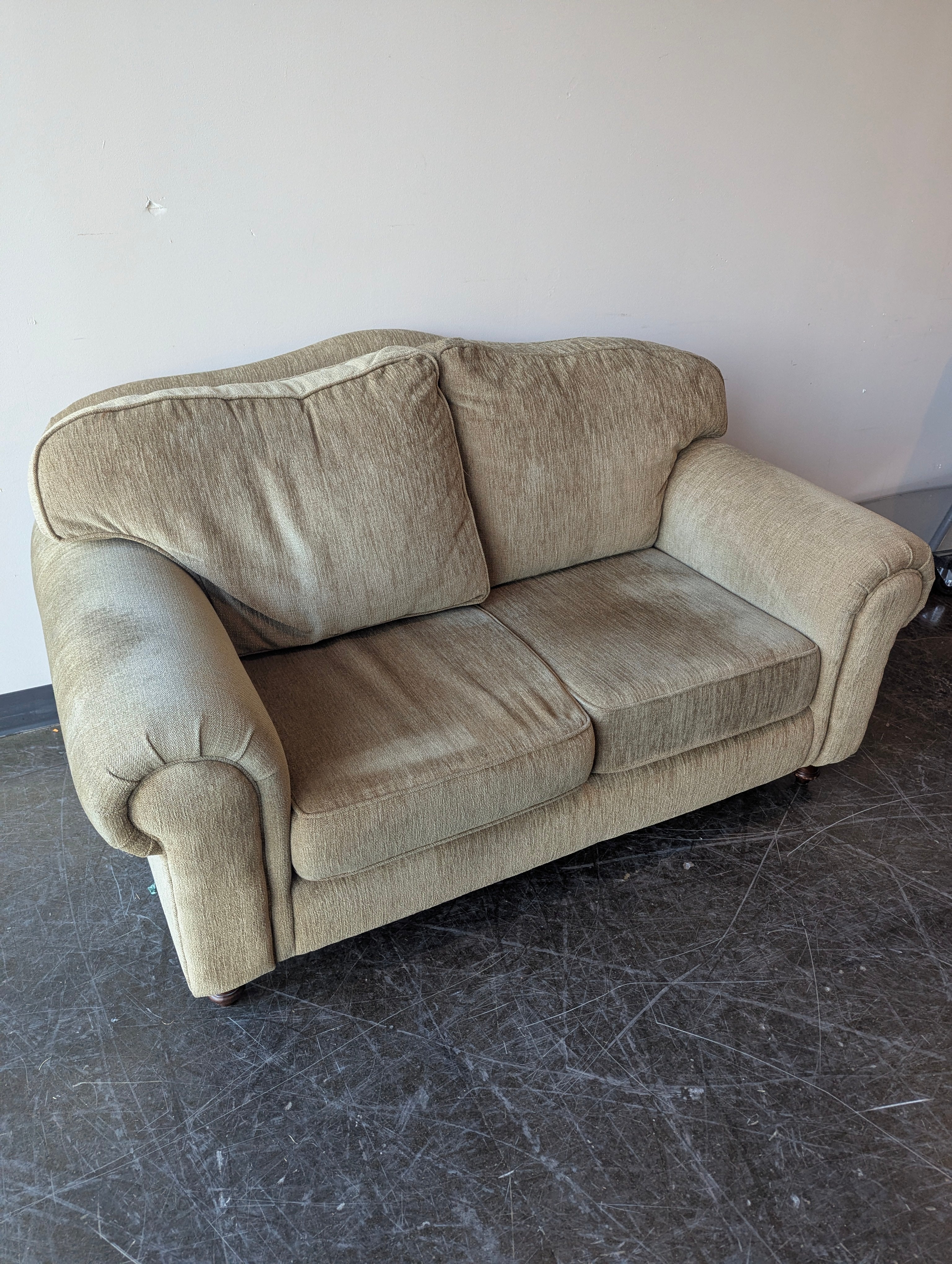 Drexel Tan Fabric Two-Seater Sofa